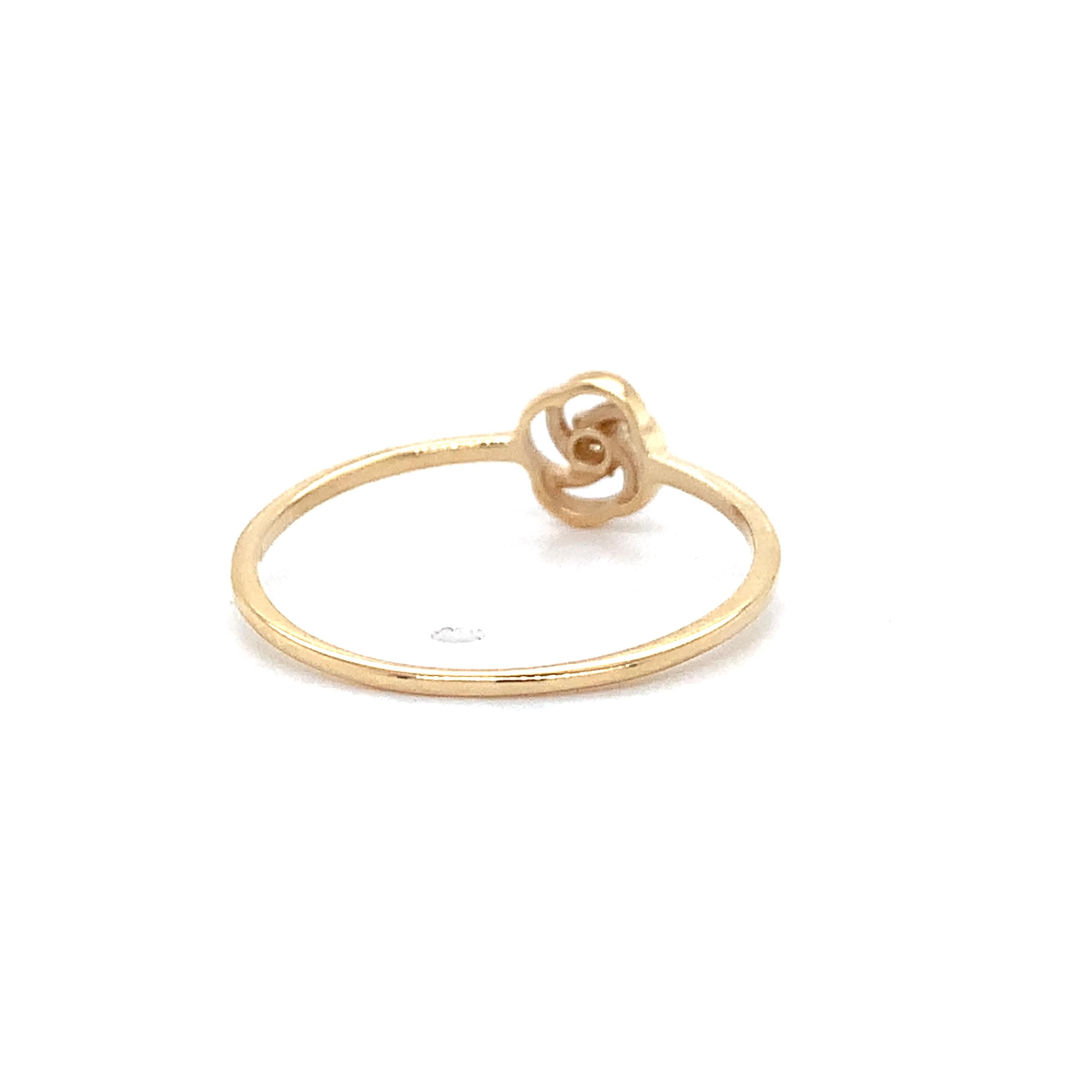Vintage 10K Yellow Gold Single Cut Diamond Infinity Love Knot Ring Size 8.25