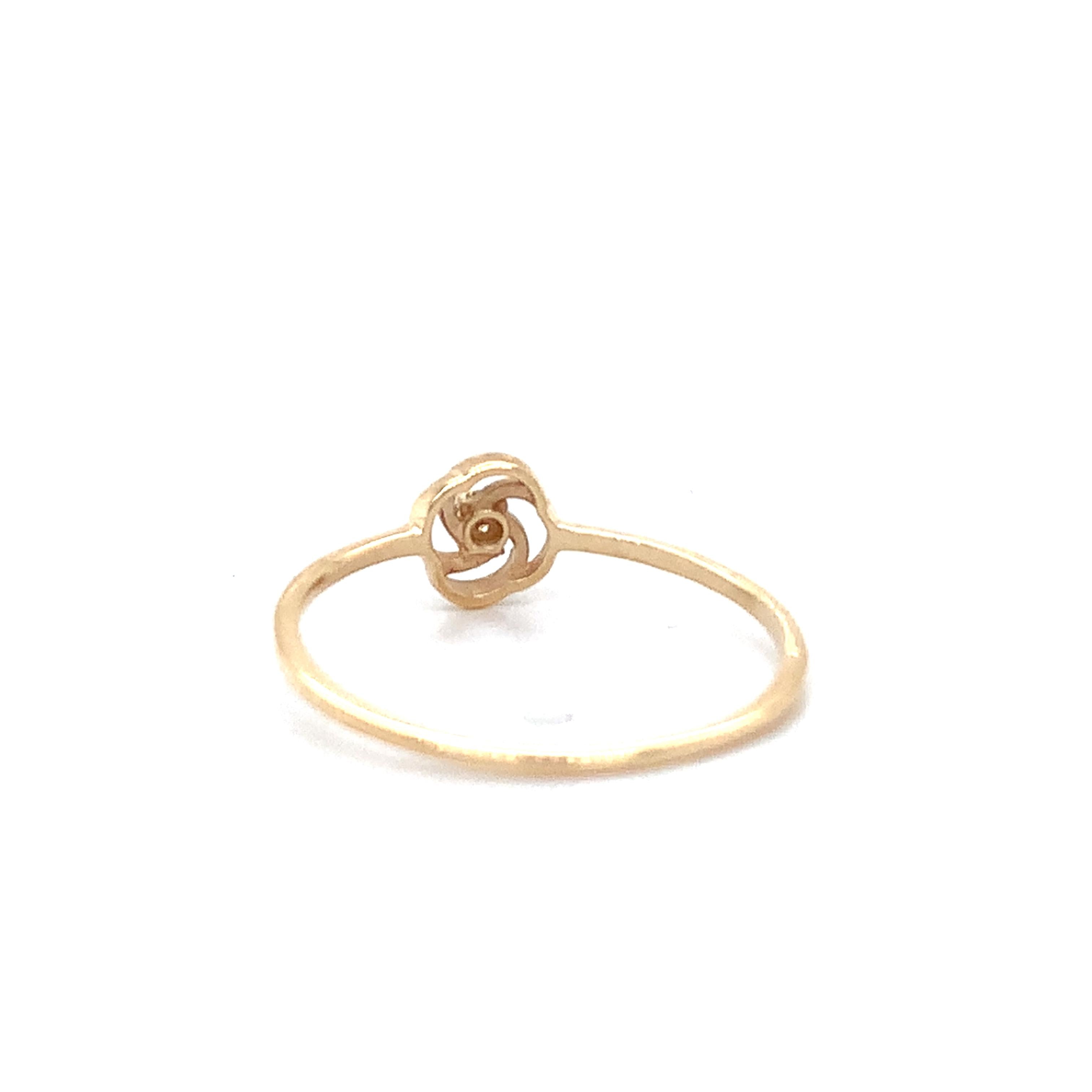 Vintage 10K Yellow Gold Single Cut Diamond Infinity Love Knot Ring Size 8.25