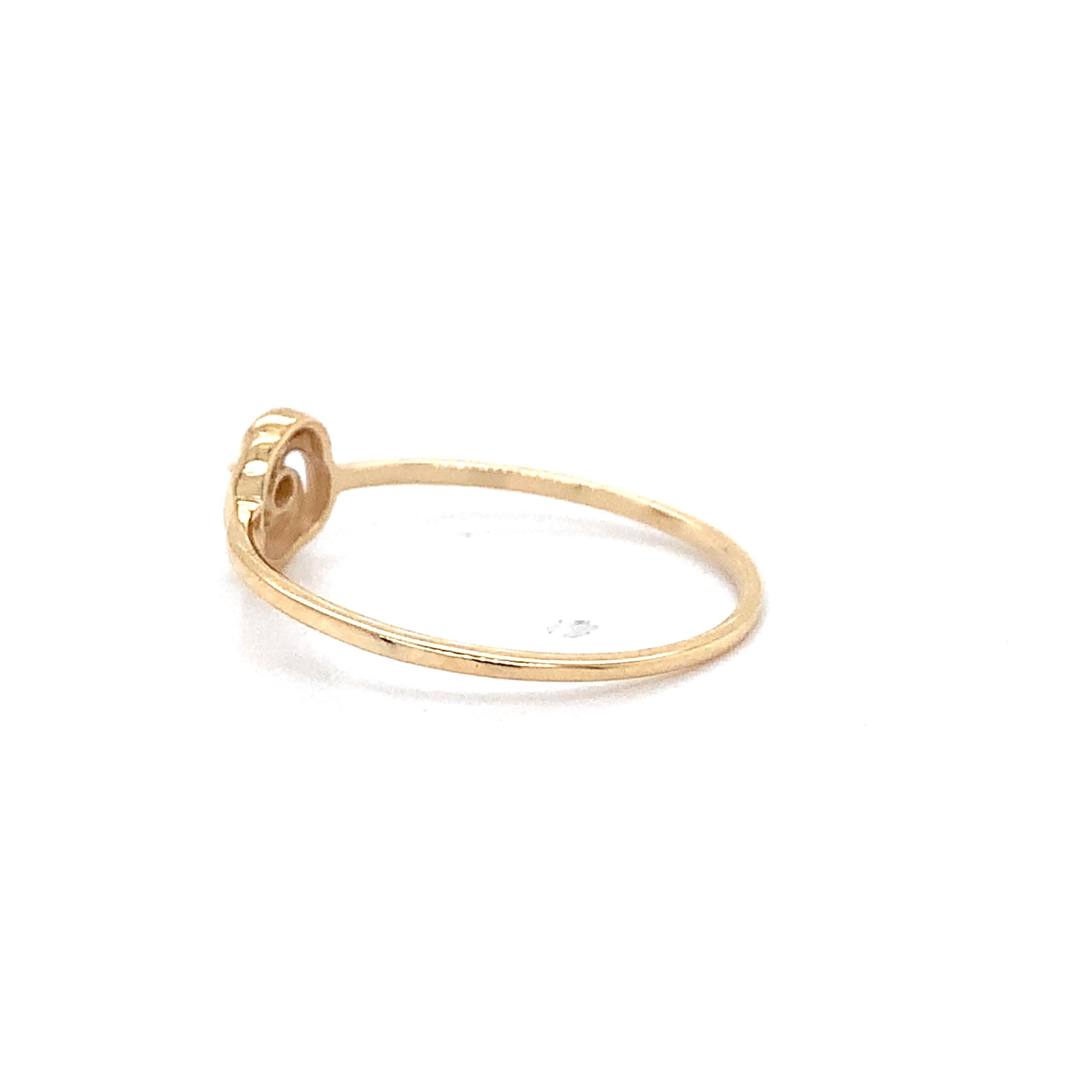 Vintage 10K Yellow Gold Single Cut Diamond Infinity Love Knot Ring Size 8.25