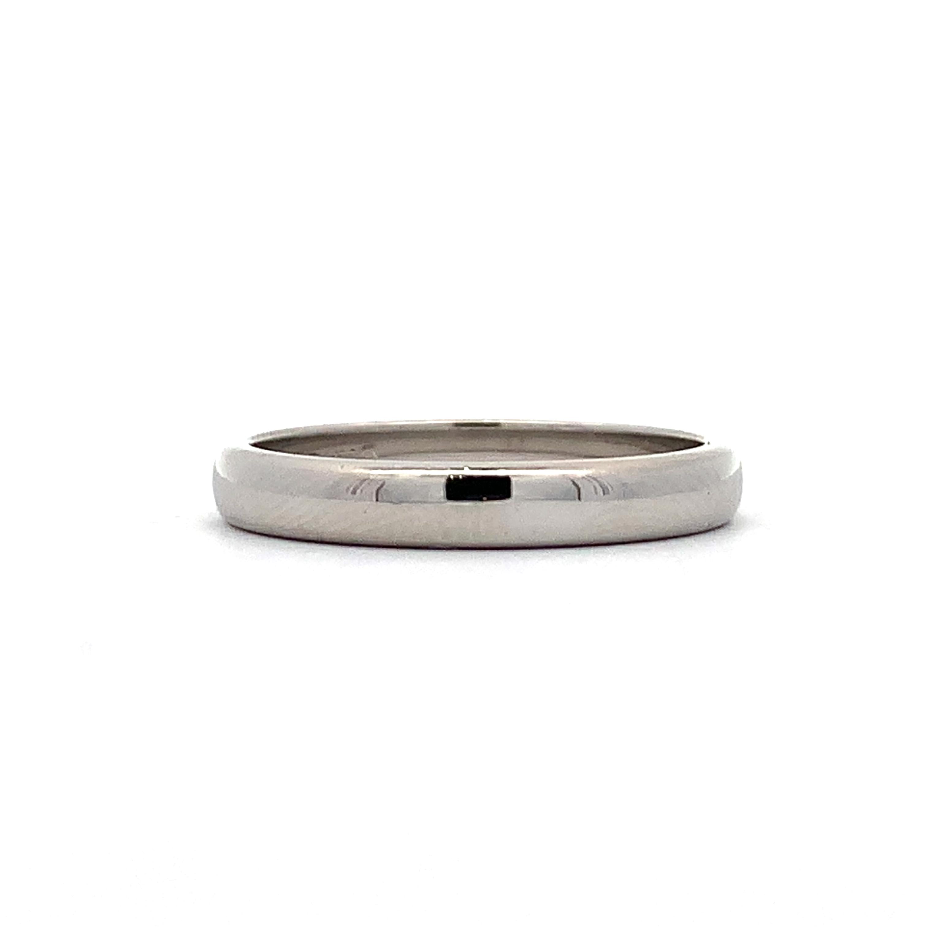 Tiffany & Co. PT950 Platinum Classic Plain Forever Wedding Band 3MM Ring Size 6
