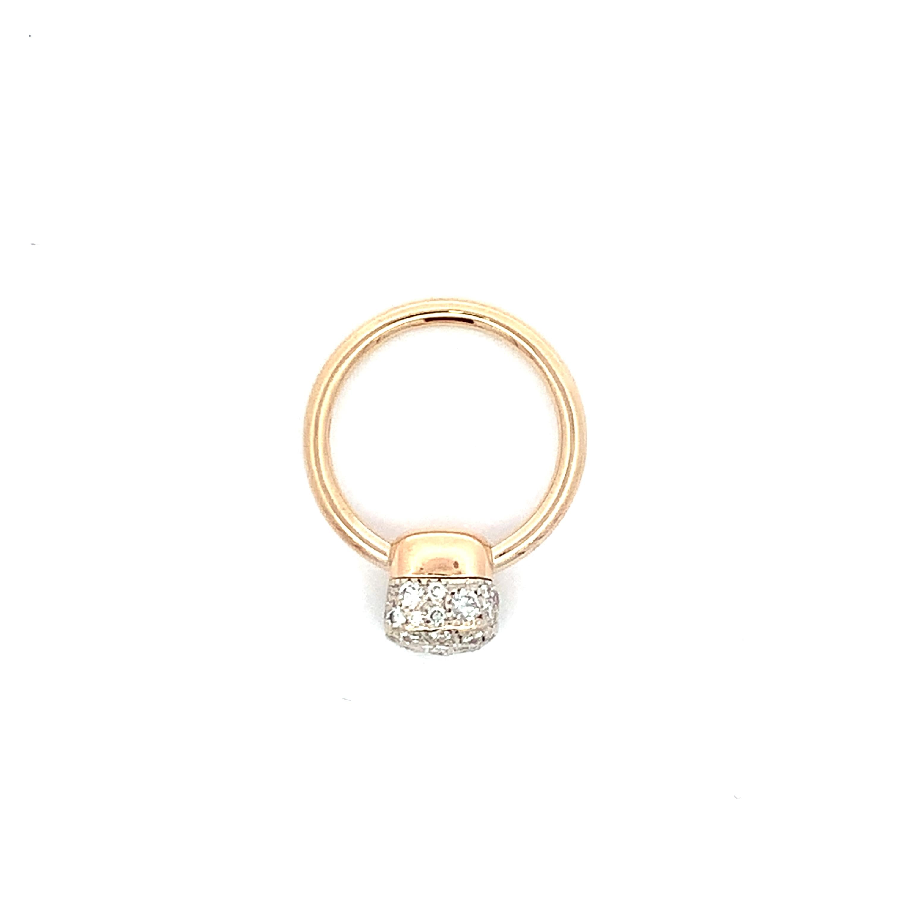 Pomellato 18K Yellow Gold Nudo Classic Cluster Diamond Solitaire Ring Size 5