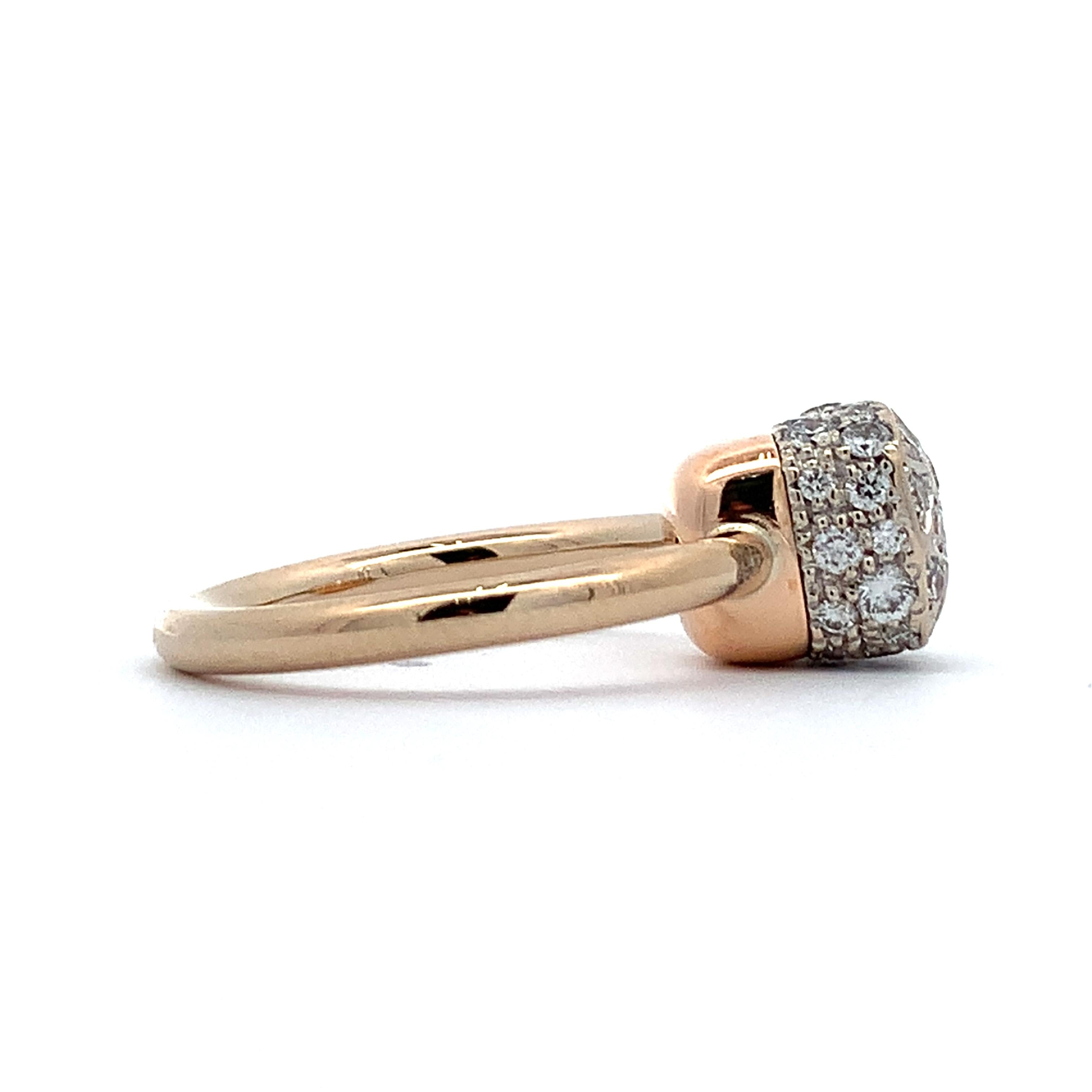 Pomellato 18K Yellow Gold Nudo Classic Cluster Diamond Solitaire Ring Size 5