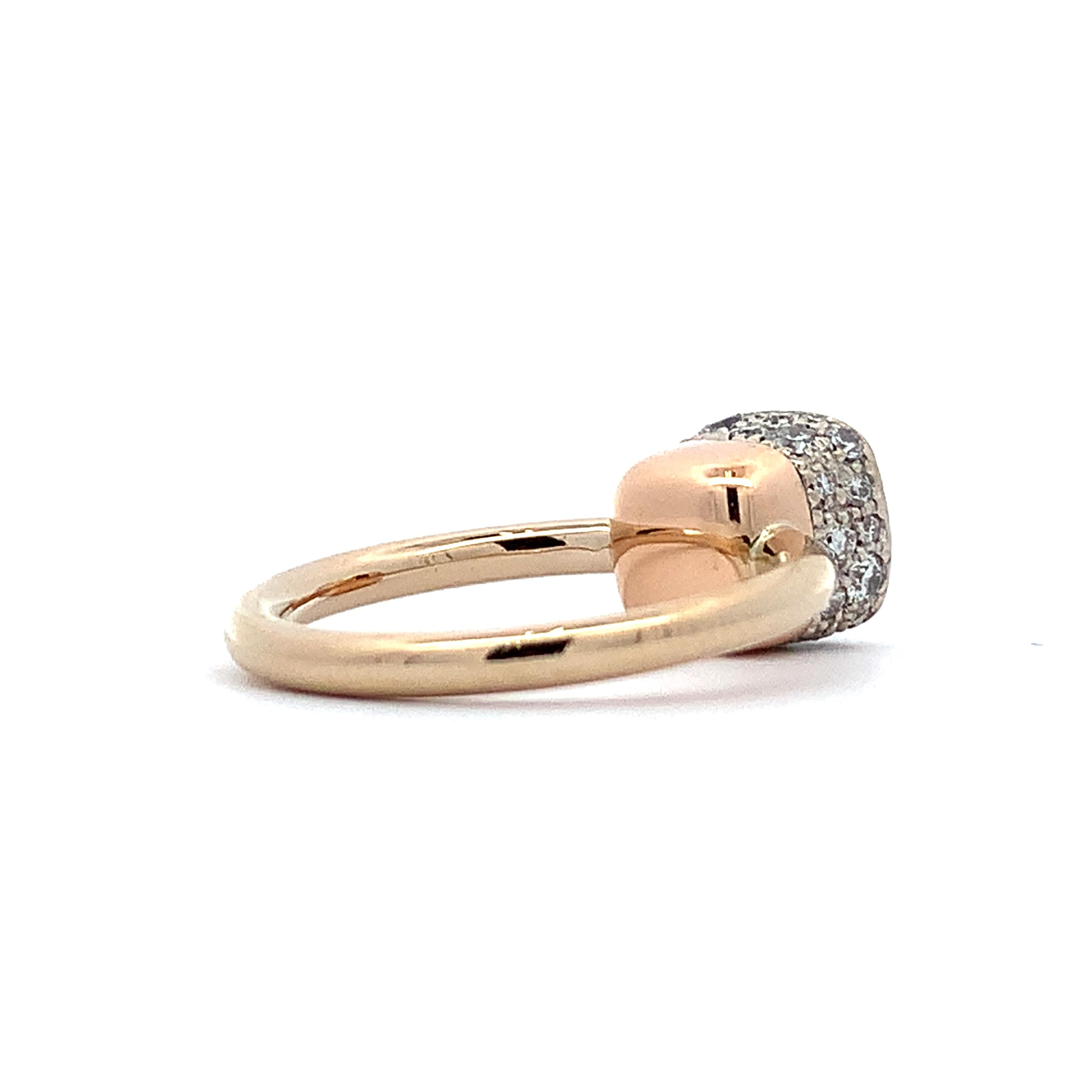 Pomellato 18K Yellow Gold Nudo Classic Cluster Diamond Solitaire Ring Size 5