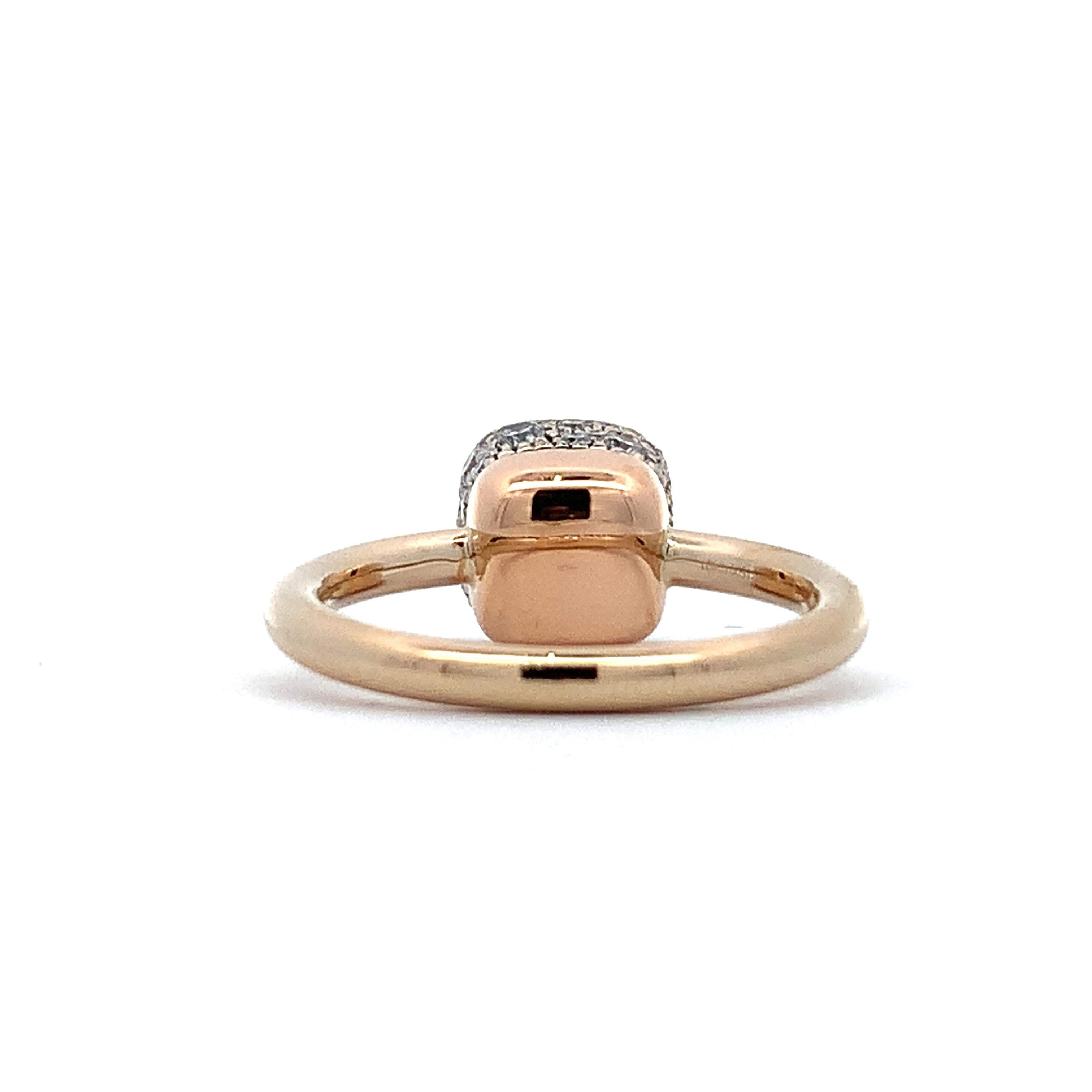 Pomellato 18K Yellow Gold Nudo Classic Cluster Diamond Solitaire Ring Size 5