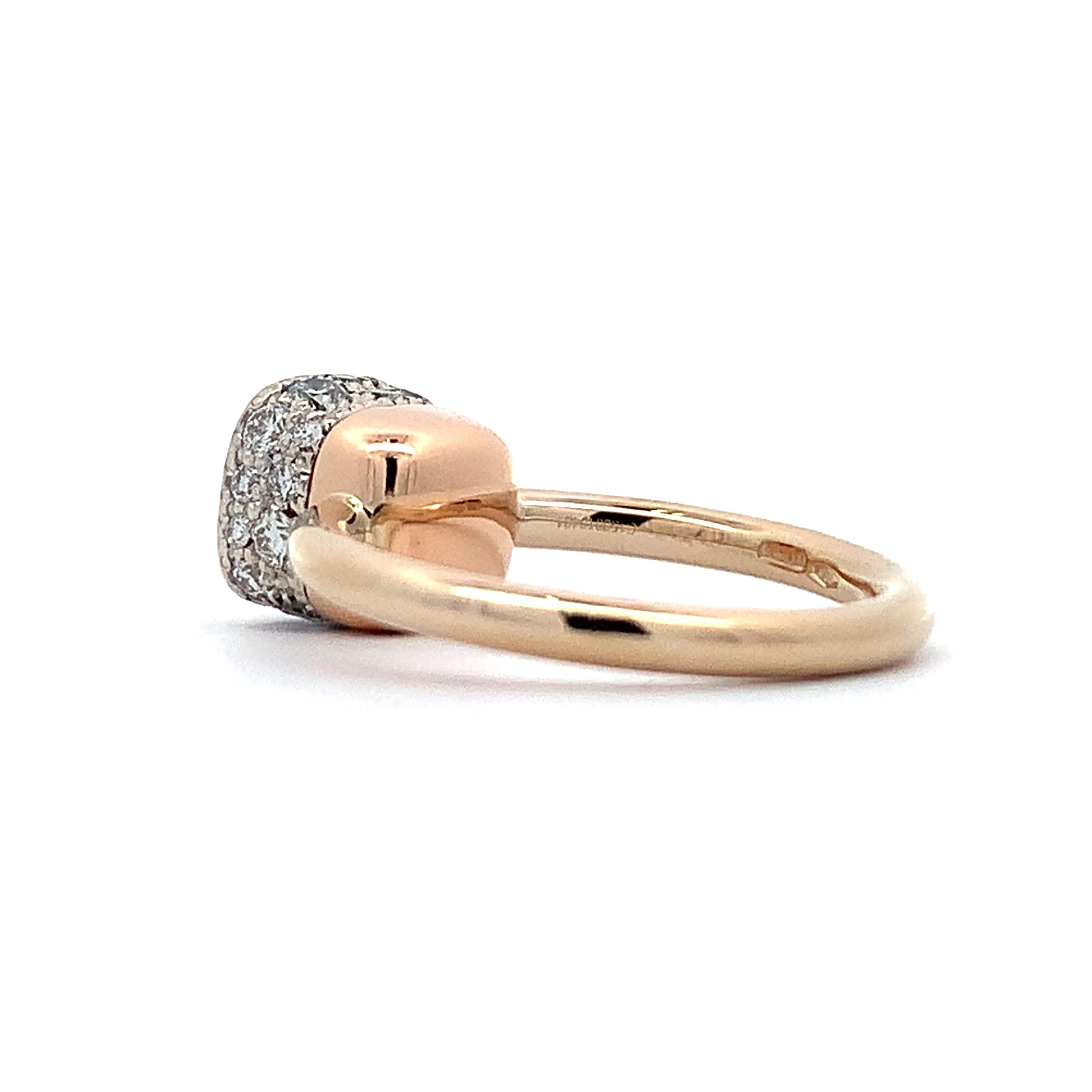 Pomellato 18K Yellow Gold Nudo Classic Cluster Diamond Solitaire Ring Size 5