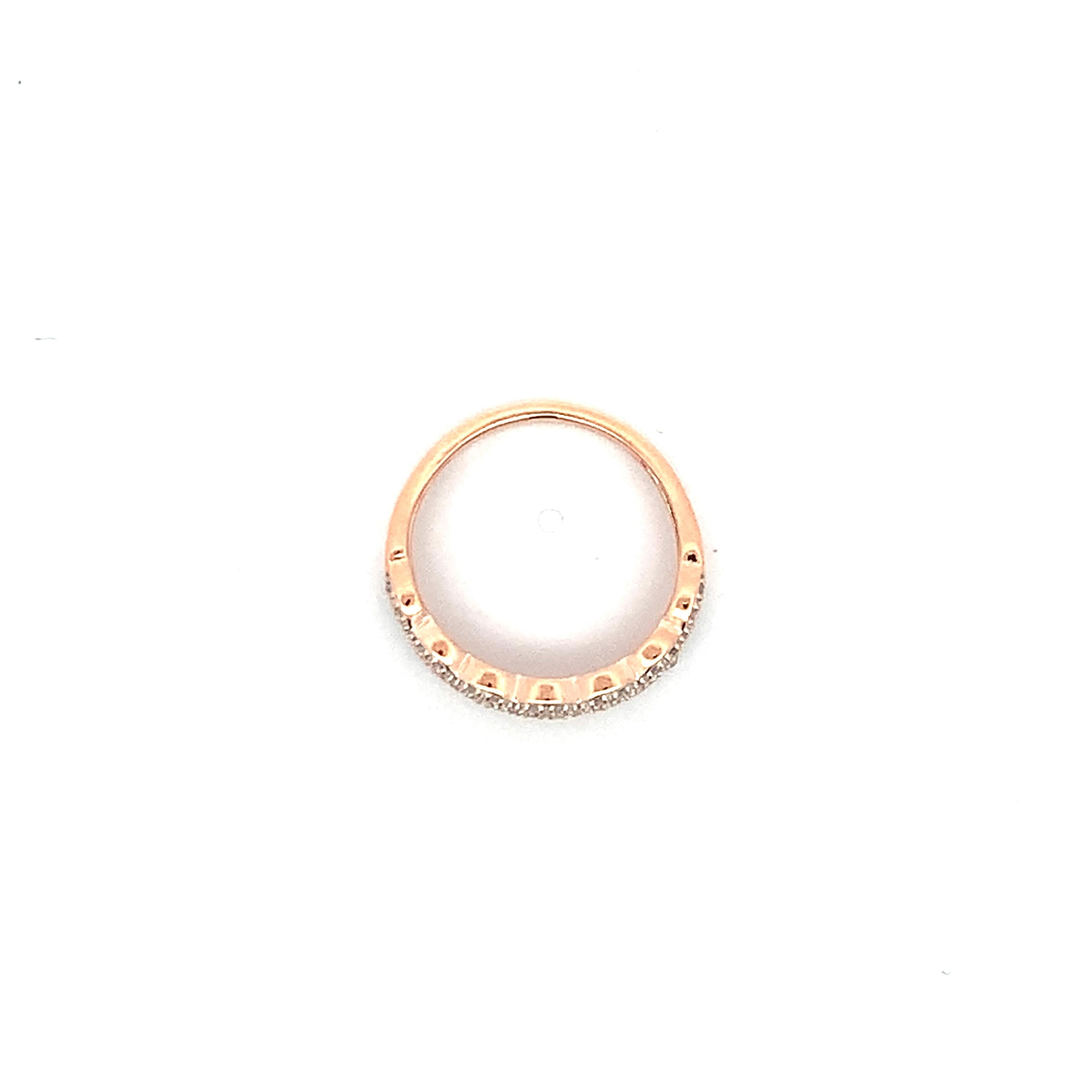 10K Rose Gold Baguette And Round Cut White Waterfall Diamond Band Ring Size 5.5
