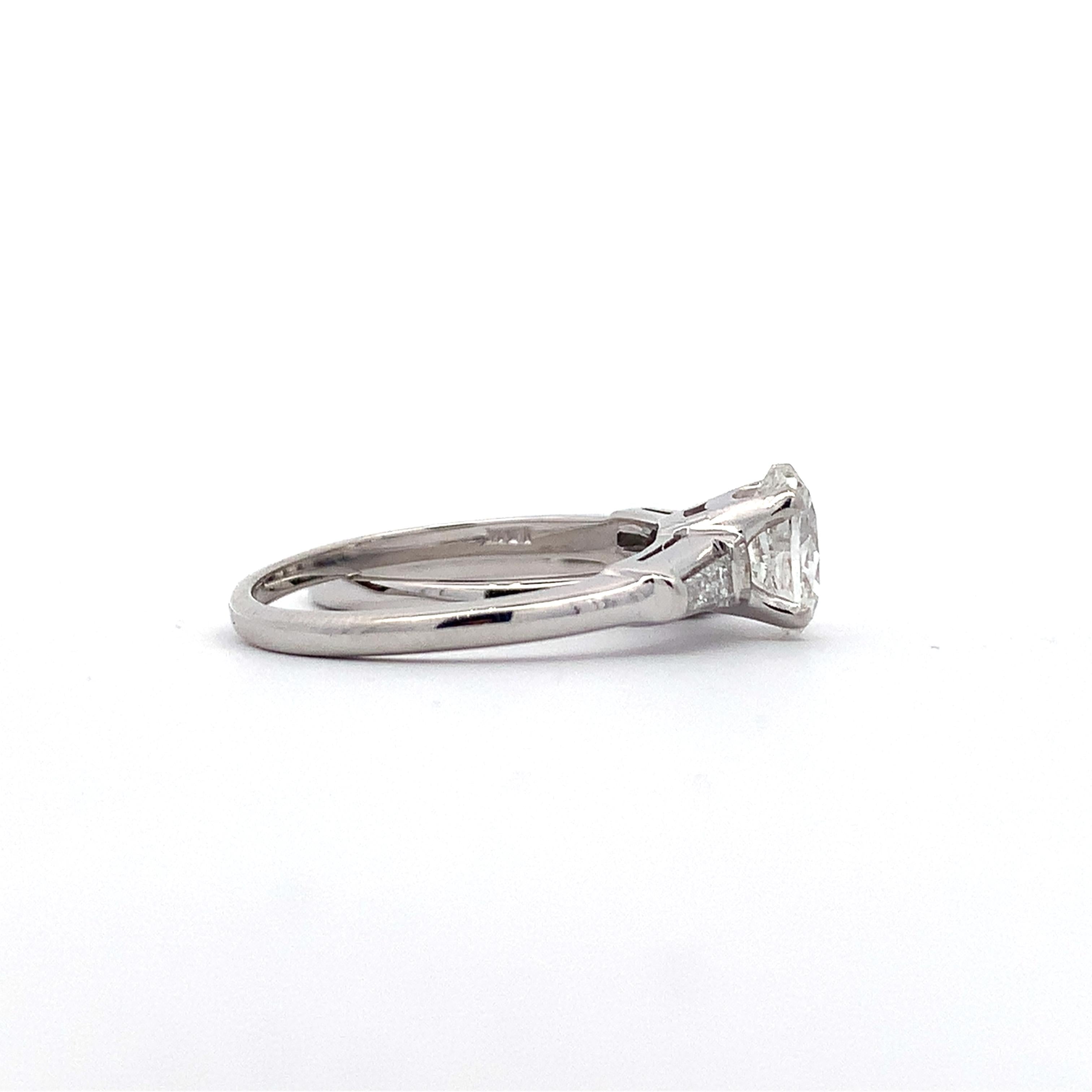 14K White Gold 1CT Oval Diamond With Tapered Baguette Matching Wedding Set Rings
