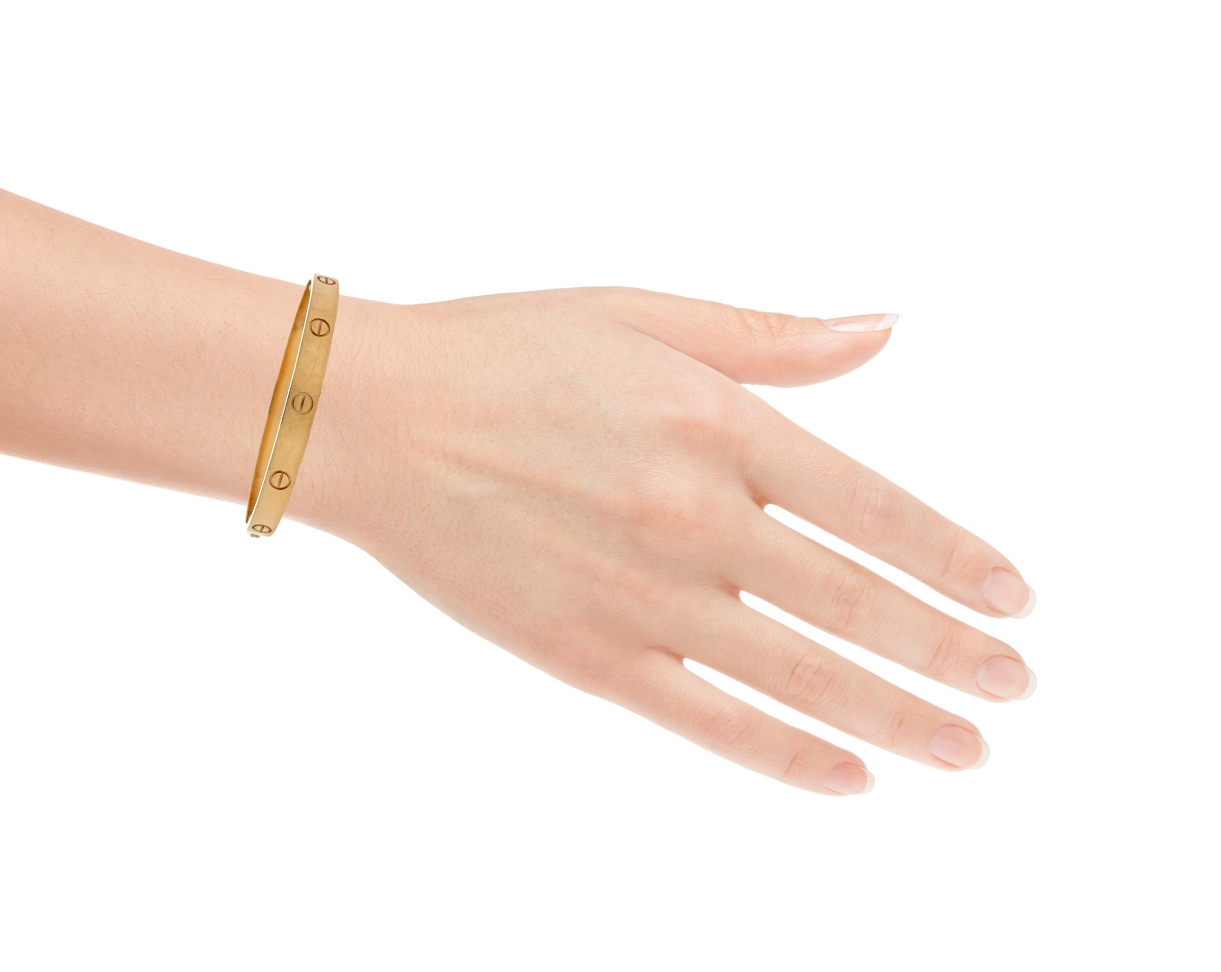 Cartier 18K Y Gold Classic Love Bangle Screw Motif 6MM W/Matching Screwdriver