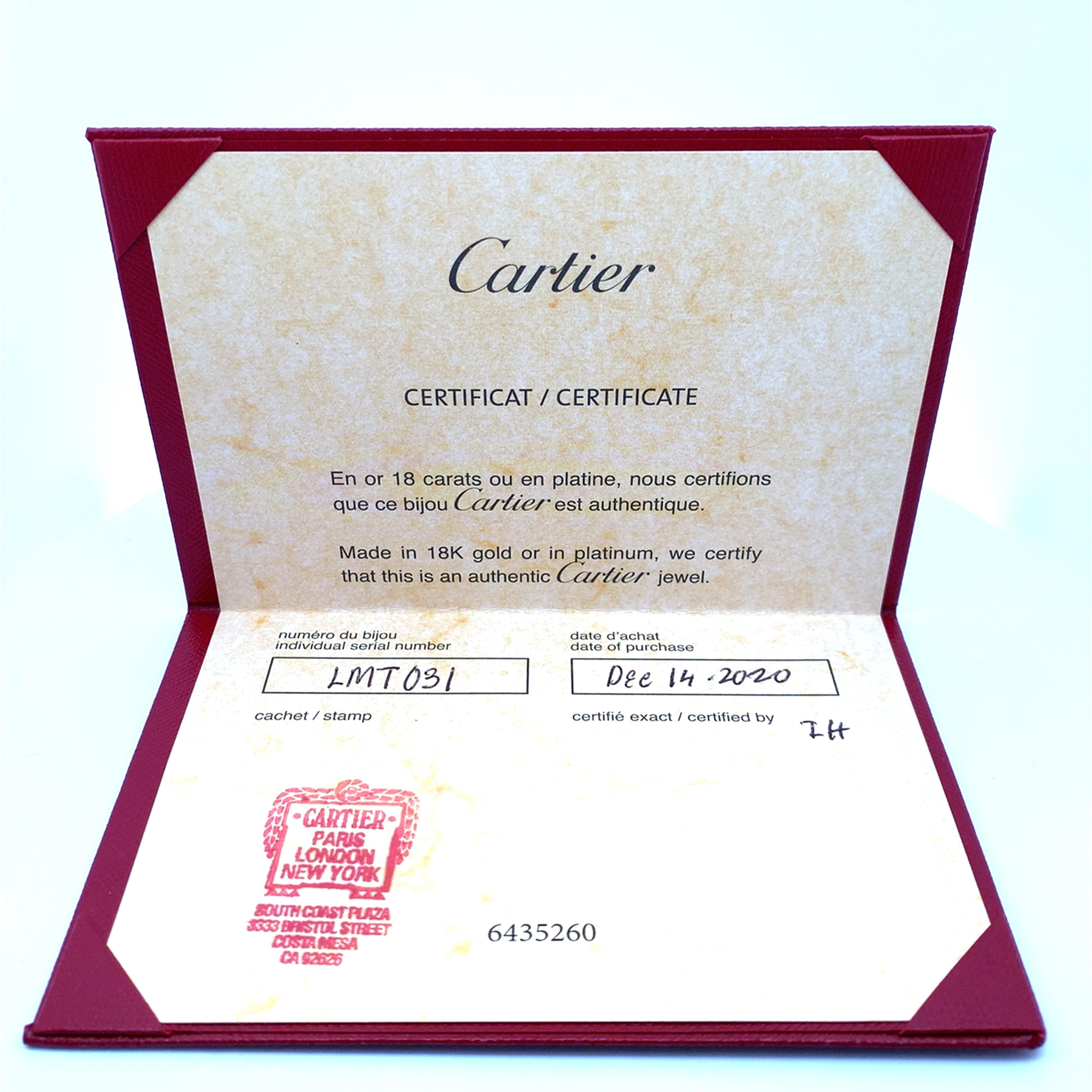 Cartier 18K Y Gold Classic Love Bangle Screw Motif 6MM W/Matching Screwdriver
