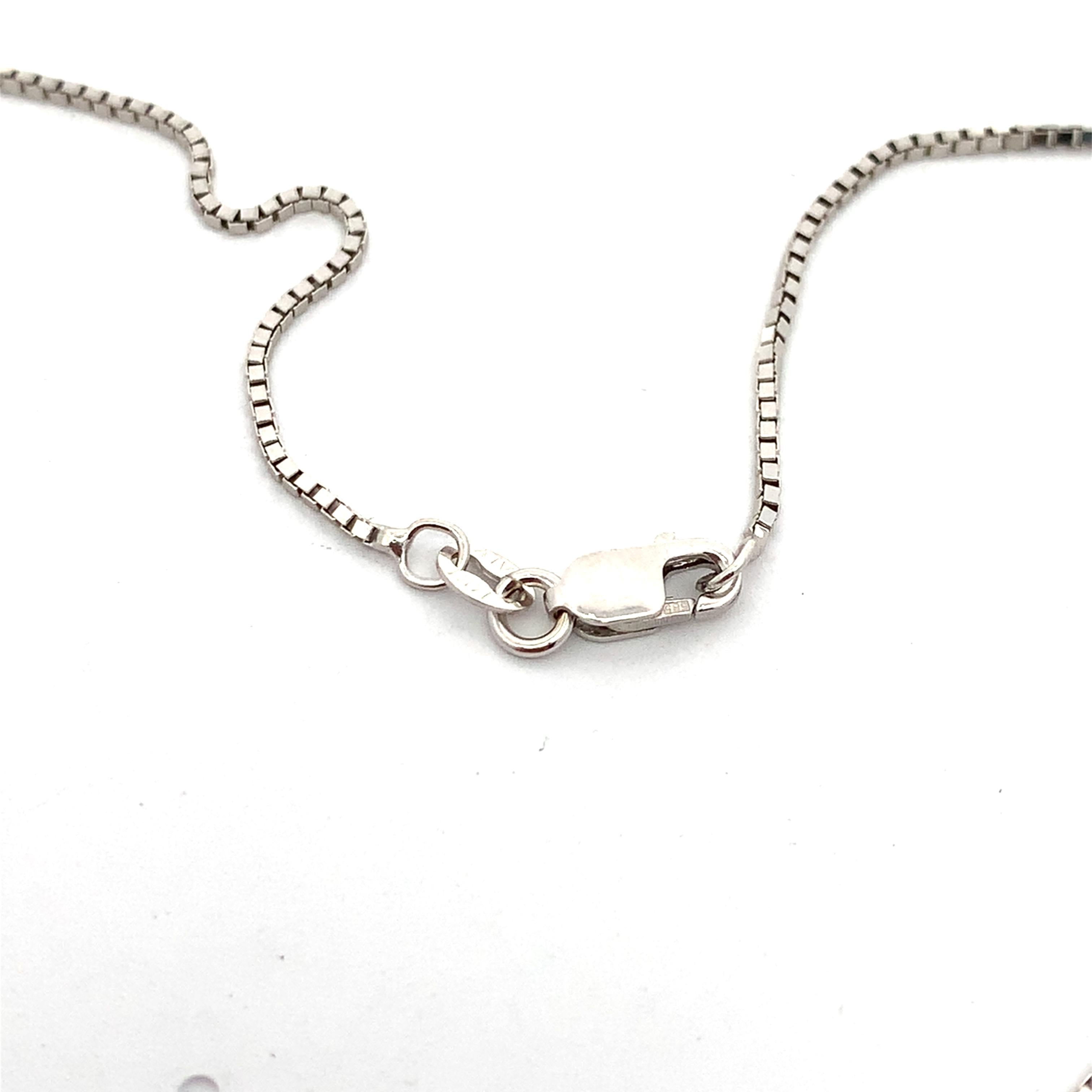 14K White Gold Flip Flop Sandal Pendant Charm With Box Chain Necklace 17"