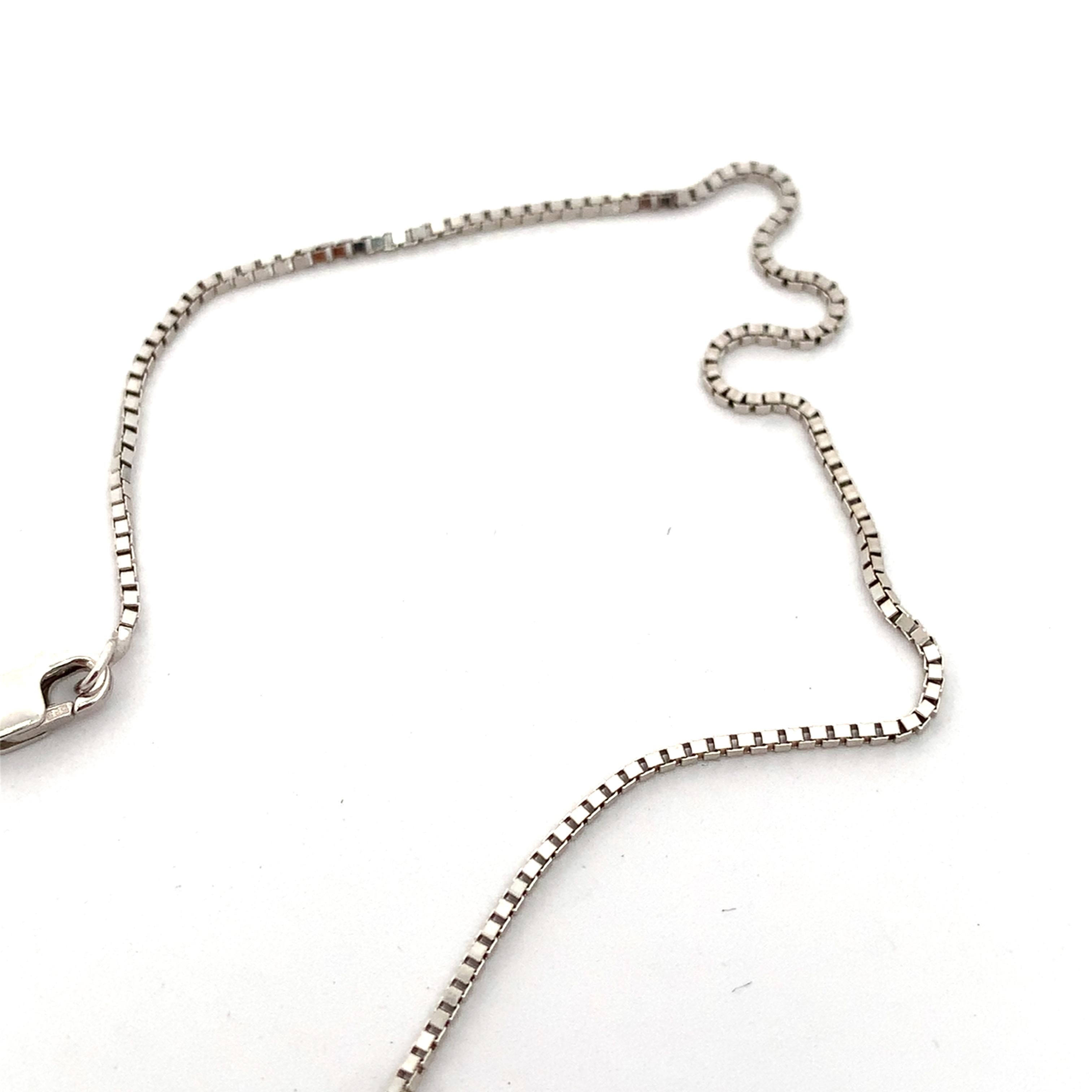 14K White Gold Flip Flop Sandal Pendant Charm With Box Chain Necklace 17"