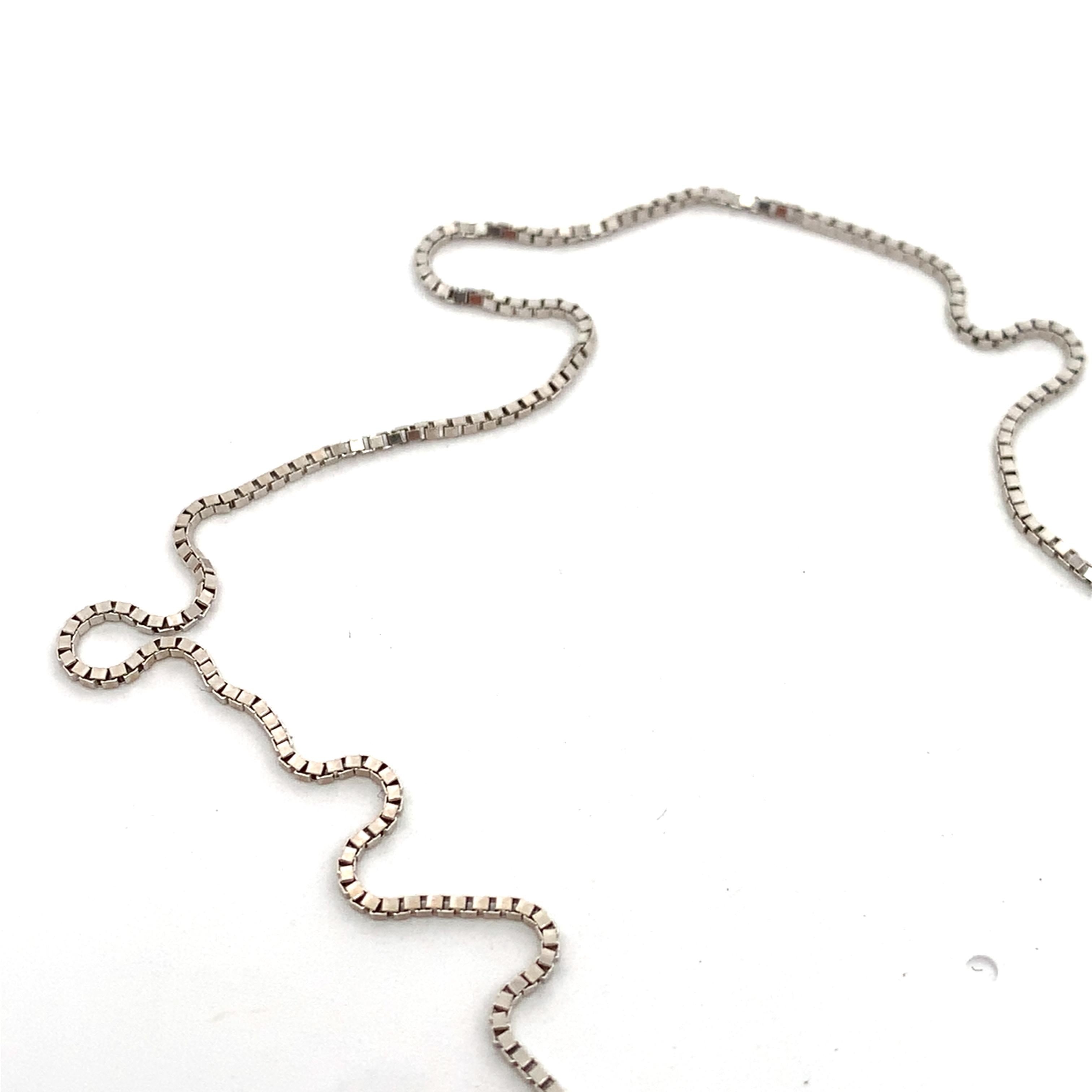 14K White Gold Flip Flop Sandal Pendant Charm With Box Chain Necklace 17"