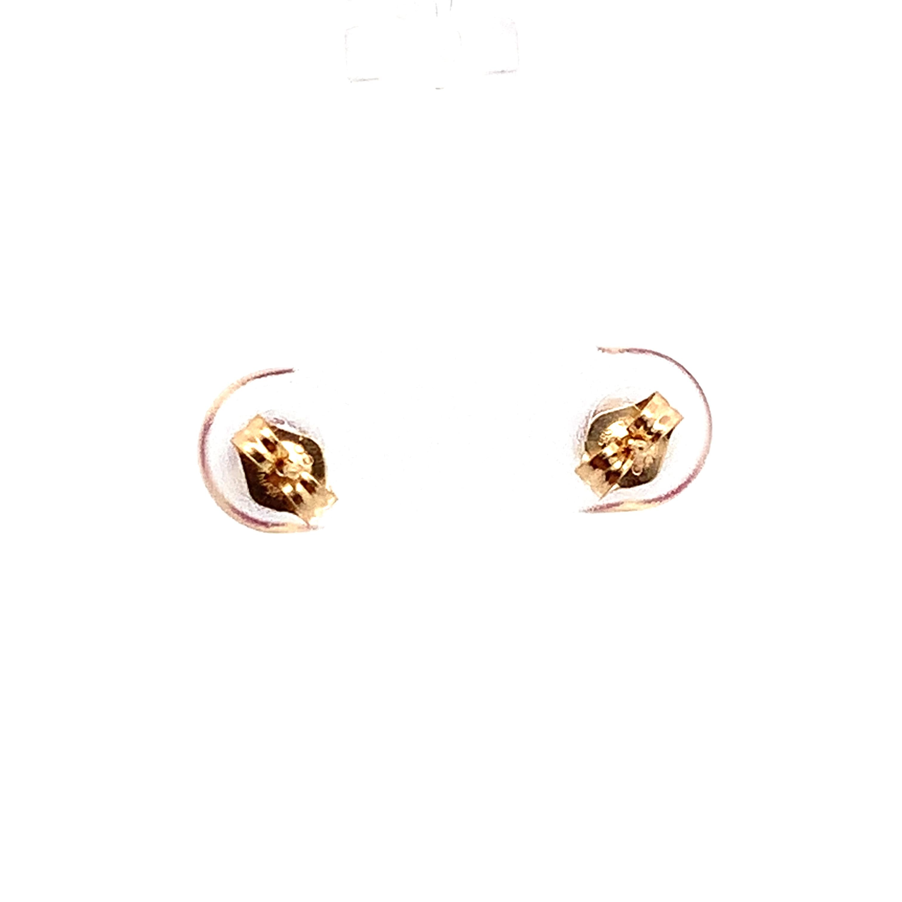 14K Yellow Gold Claw-Prongs Round Ruby Solitaire Dainty Stud Earrings
