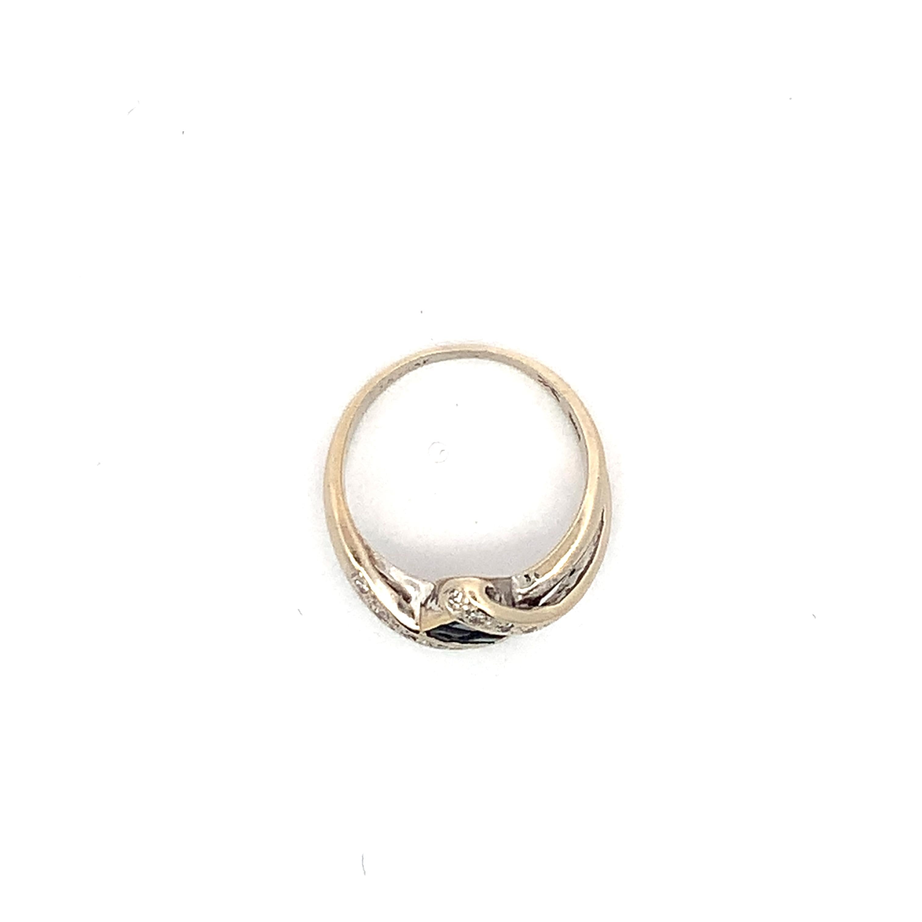 Le Vian 18K White Gold Sapphire & Round Cut Diamond Twisted Shanks Bypass Ring
