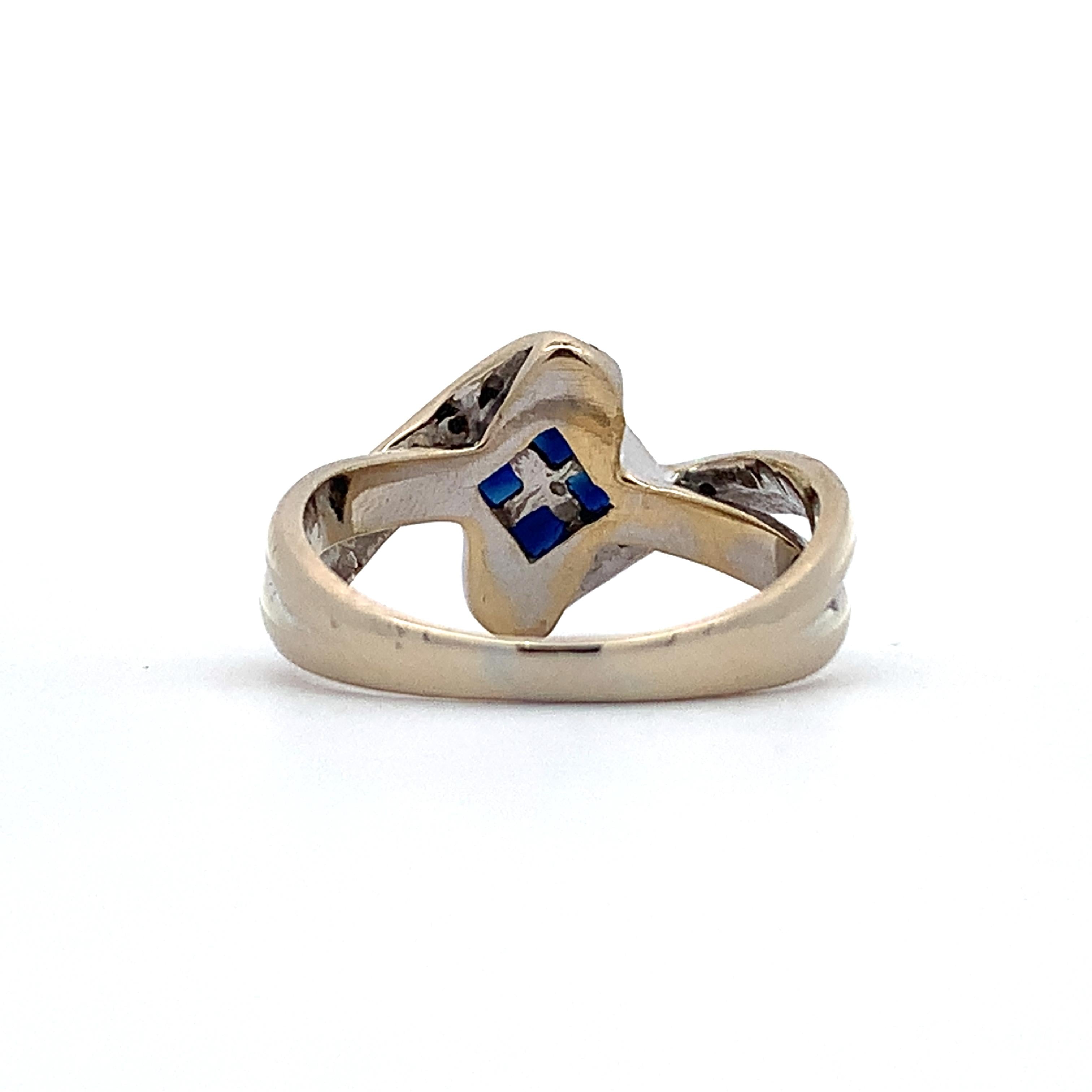 Le Vian 18K White Gold Sapphire & Round Cut Diamond Twisted Shanks Bypass Ring