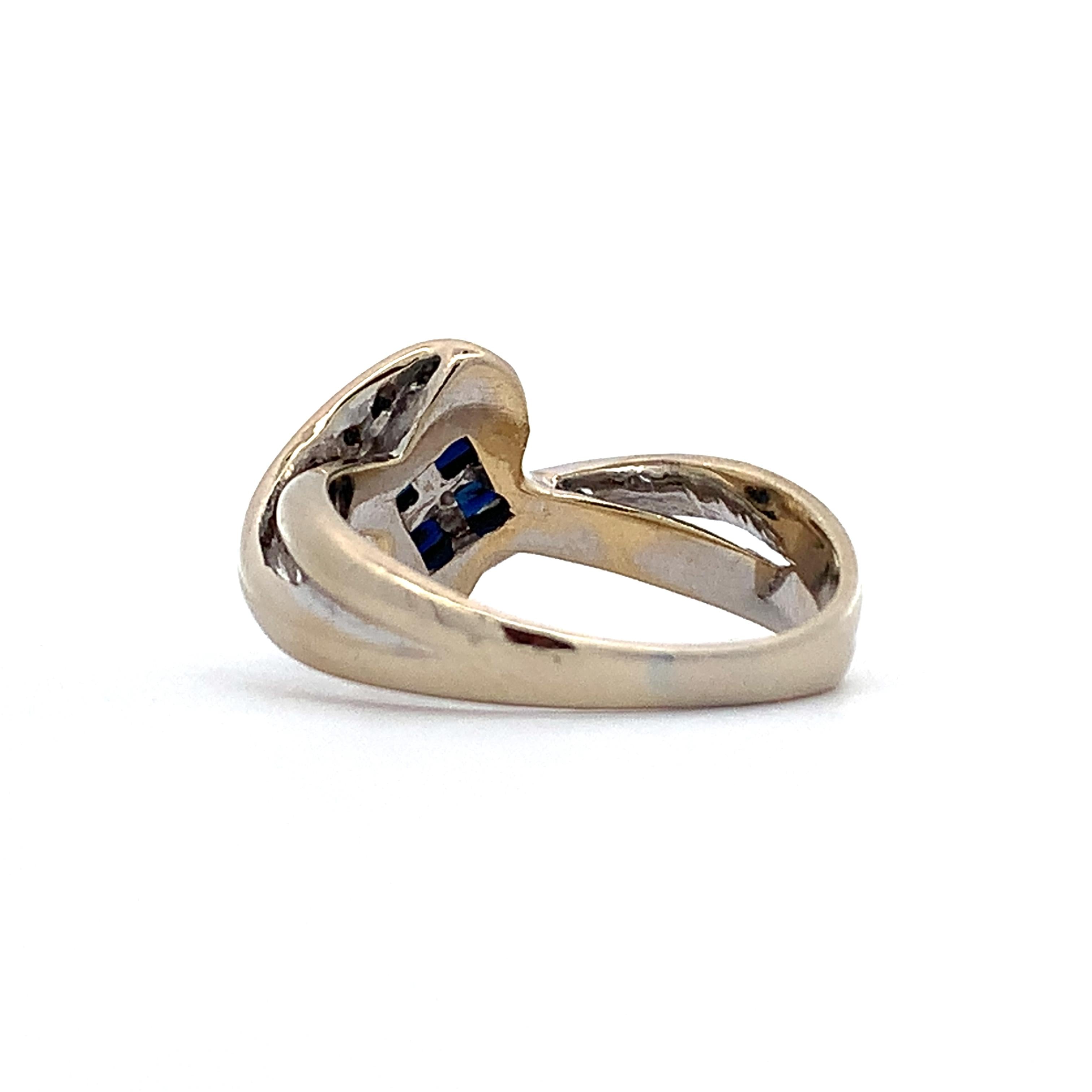 Le Vian 18K White Gold Sapphire & Round Cut Diamond Twisted Shanks Bypass Ring