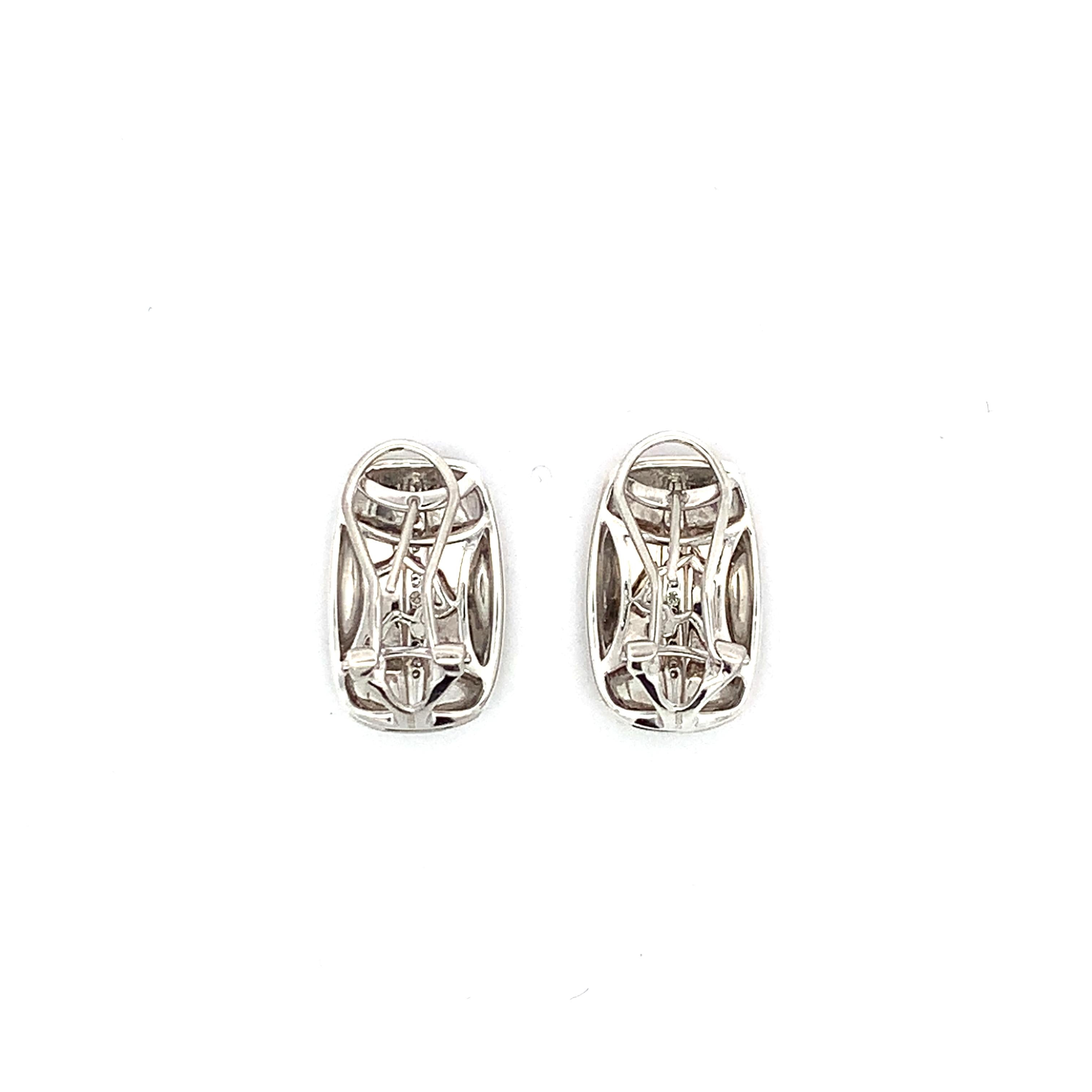 EFFY Sterling Silver W/Diamonds Satin Finish Huggie Earrings Matching Dome Ring