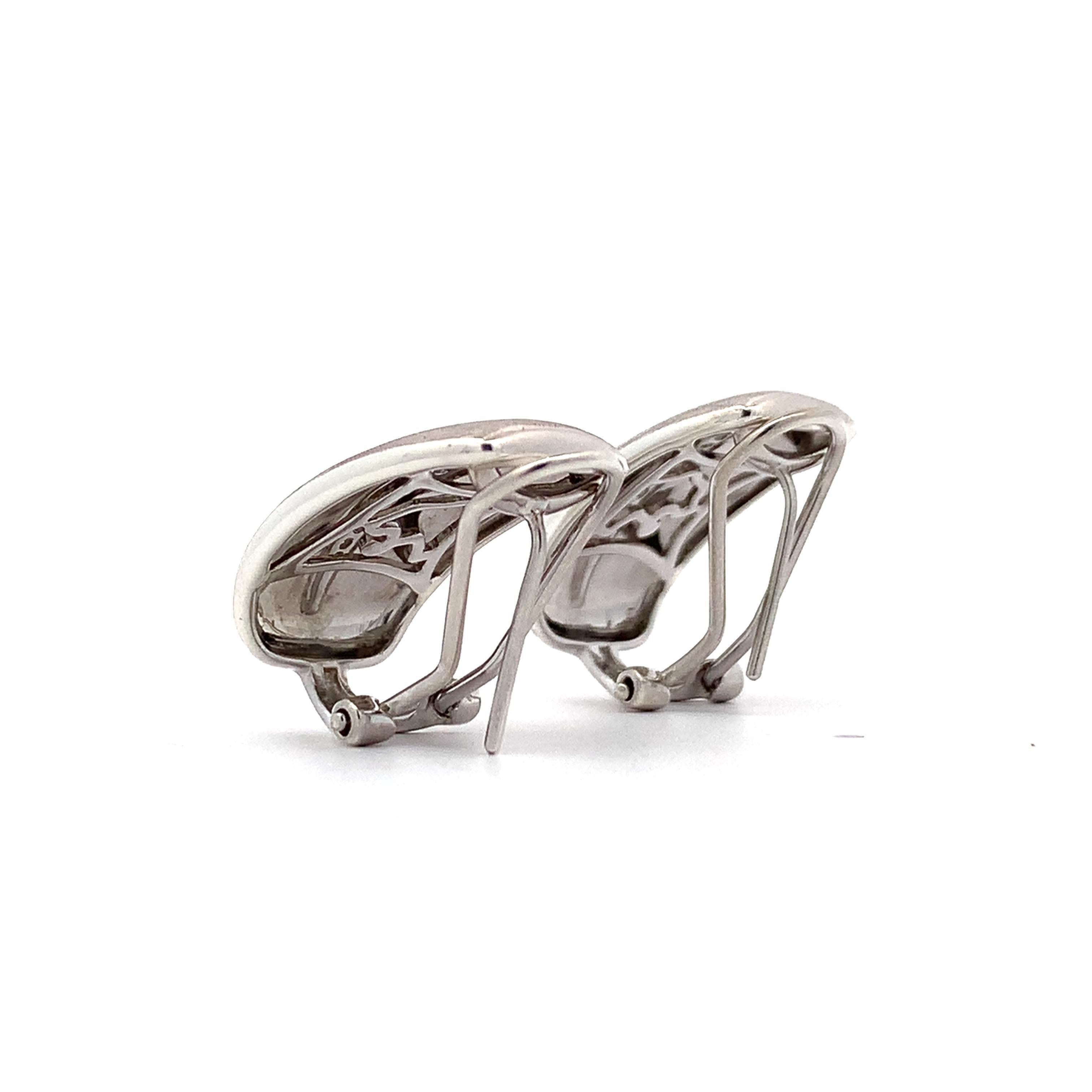 EFFY Sterling Silver W/Diamonds Satin Finish Huggie Earrings Matching Dome Ring