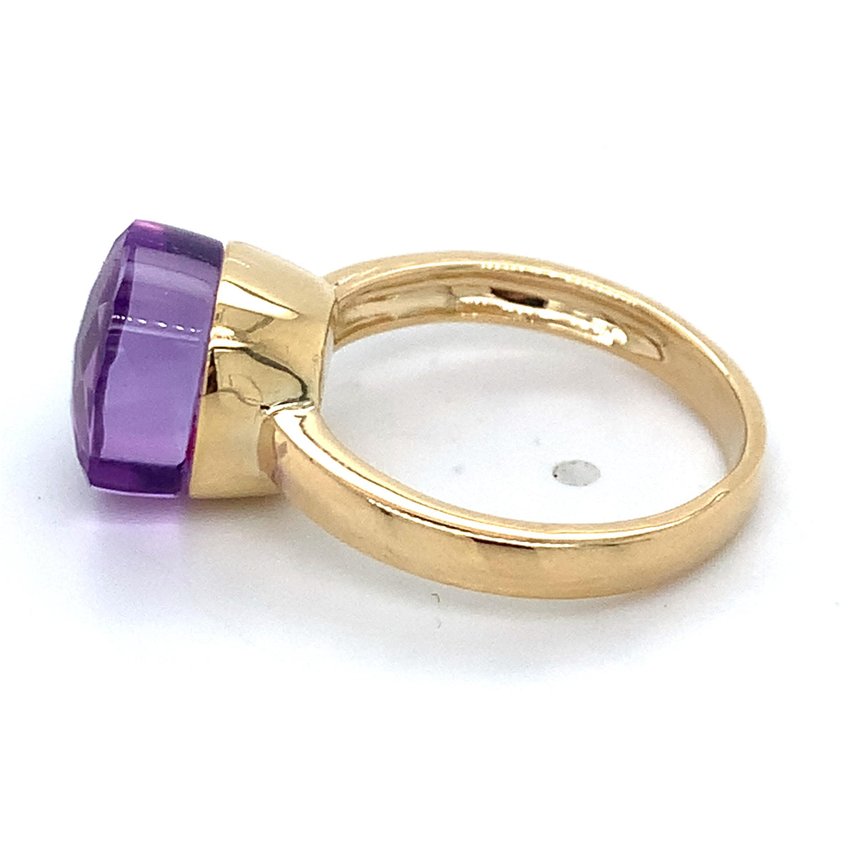 Pomellato 18K Gold Nudo Classic Purple Amethyst Solitaire Ring Size 7.25