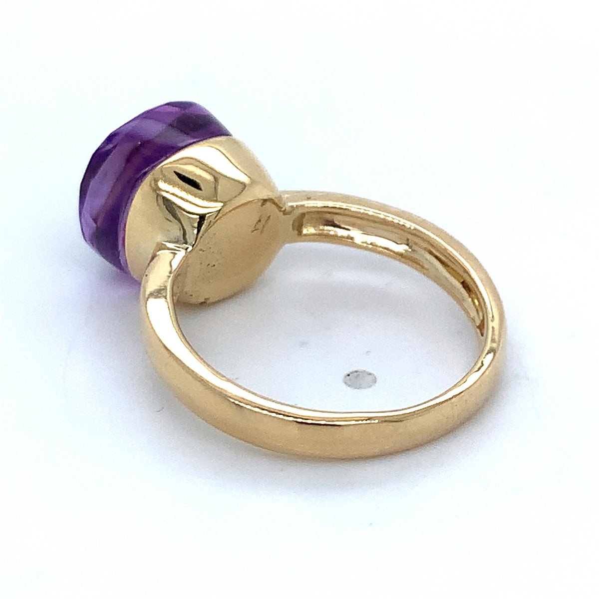 Pomellato 18K Gold Nudo Classic Purple Amethyst Solitaire Ring Size 7.25