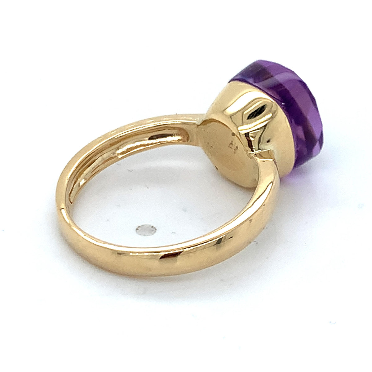 Pomellato 18K Gold Nudo Classic Purple Amethyst Solitaire Ring Size 7.25