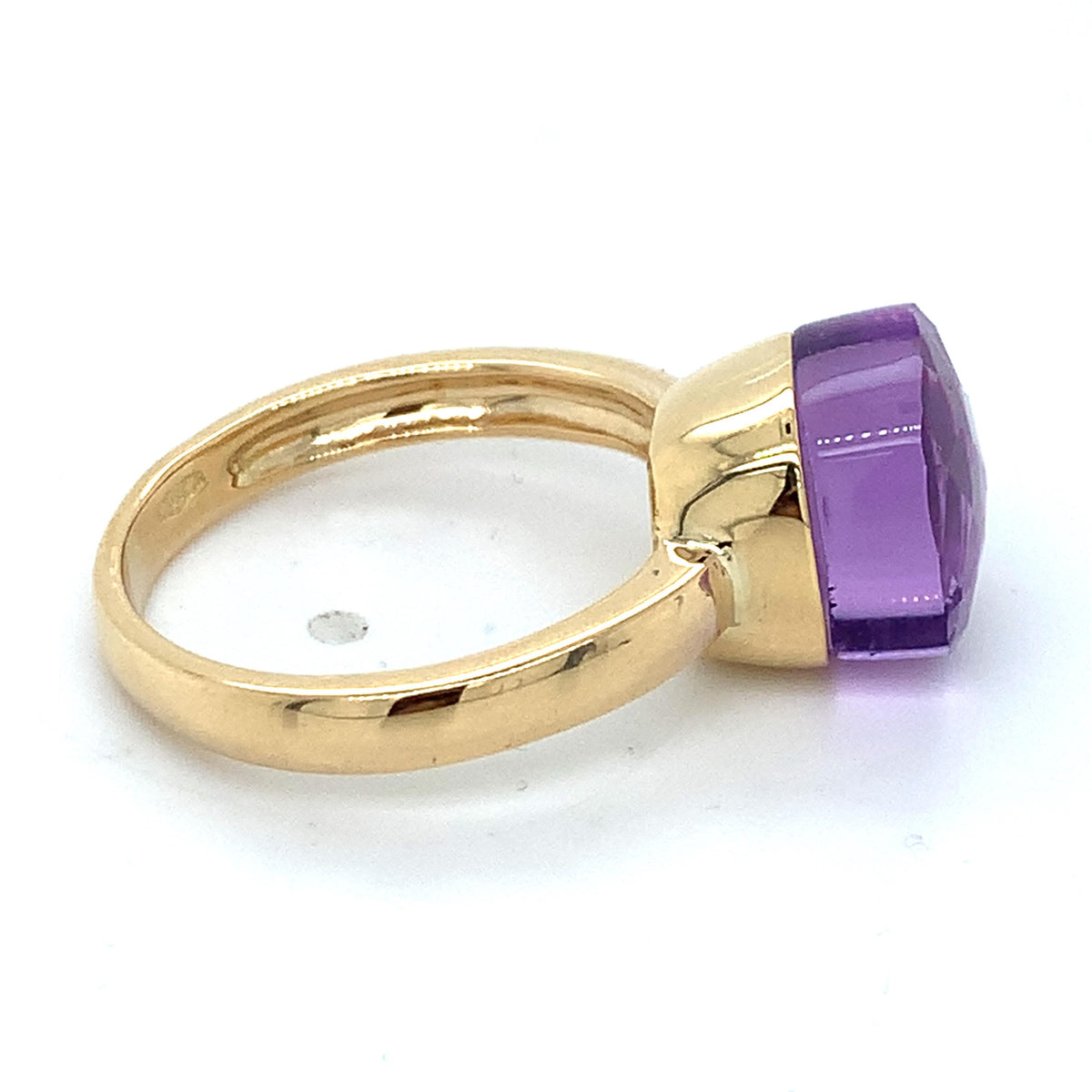 Pomellato 18K Gold Nudo Classic Purple Amethyst Solitaire Ring Size 7.25