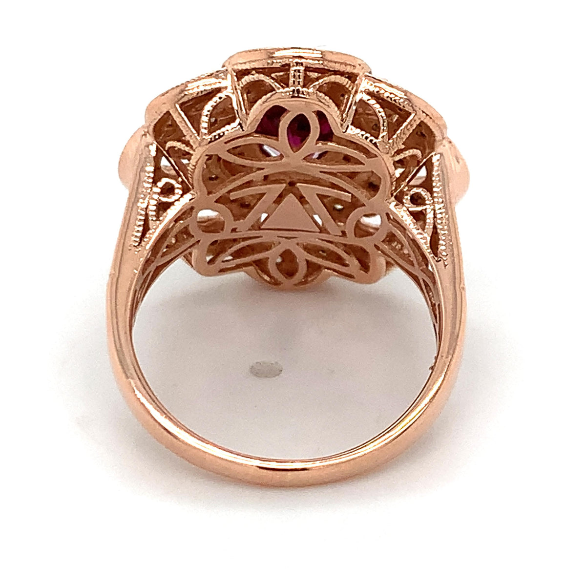 Le Vian 14K Gold Rhodolite Garnet Brown & White Diamond Blossom Cocktail Ring