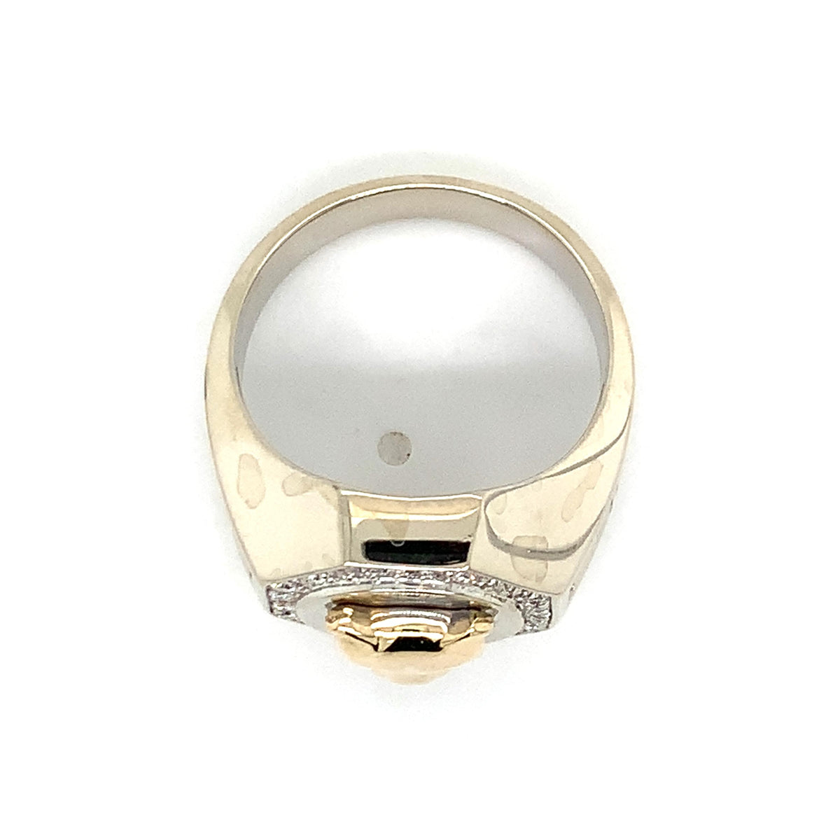 EFFY Men's 14K 2-Tone Gold Sculpted Panther Head Diamond Octagonal Signet Ring