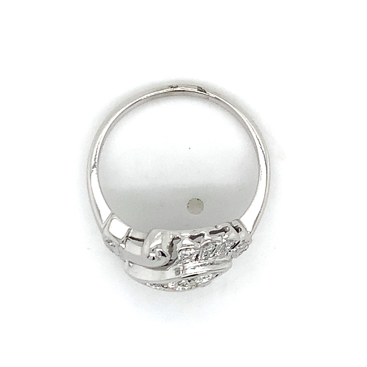 Jewels Of Joy Vintage Art Deco 14K Gold .26ctw Diamond Milgrain Bypass Ring S8.5
