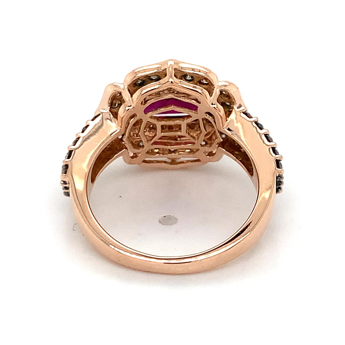Le Vian 14K Gold Raspberry Rhodolite Garnet W/ Chocolate & Vanilla Diamond Ring