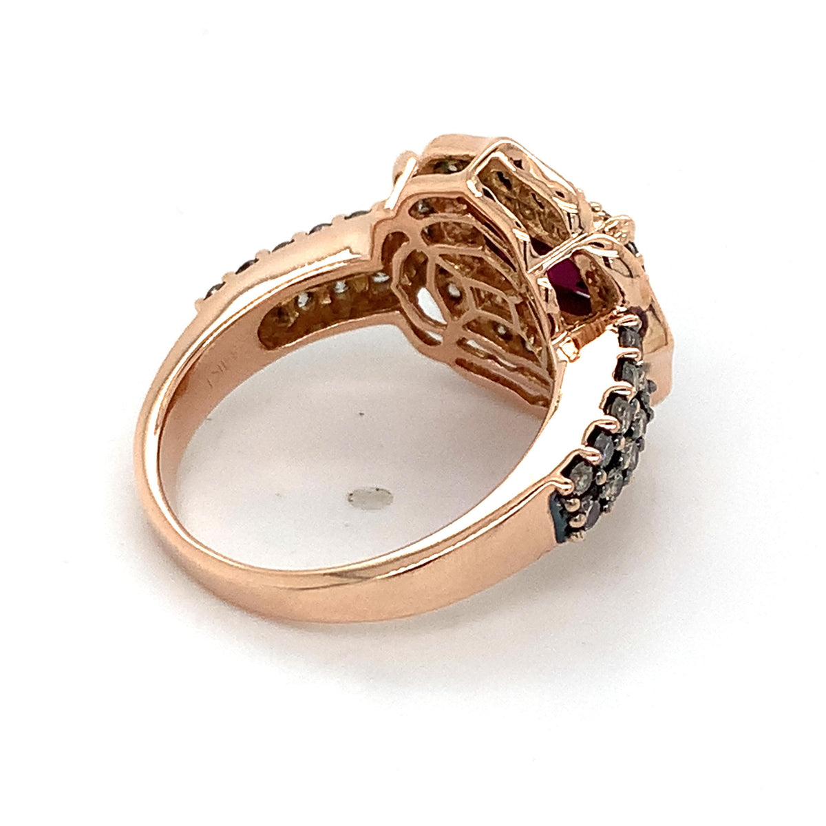 Le Vian 14K Gold Raspberry Rhodolite Garnet W/ Chocolate & Vanilla Diamond Ring