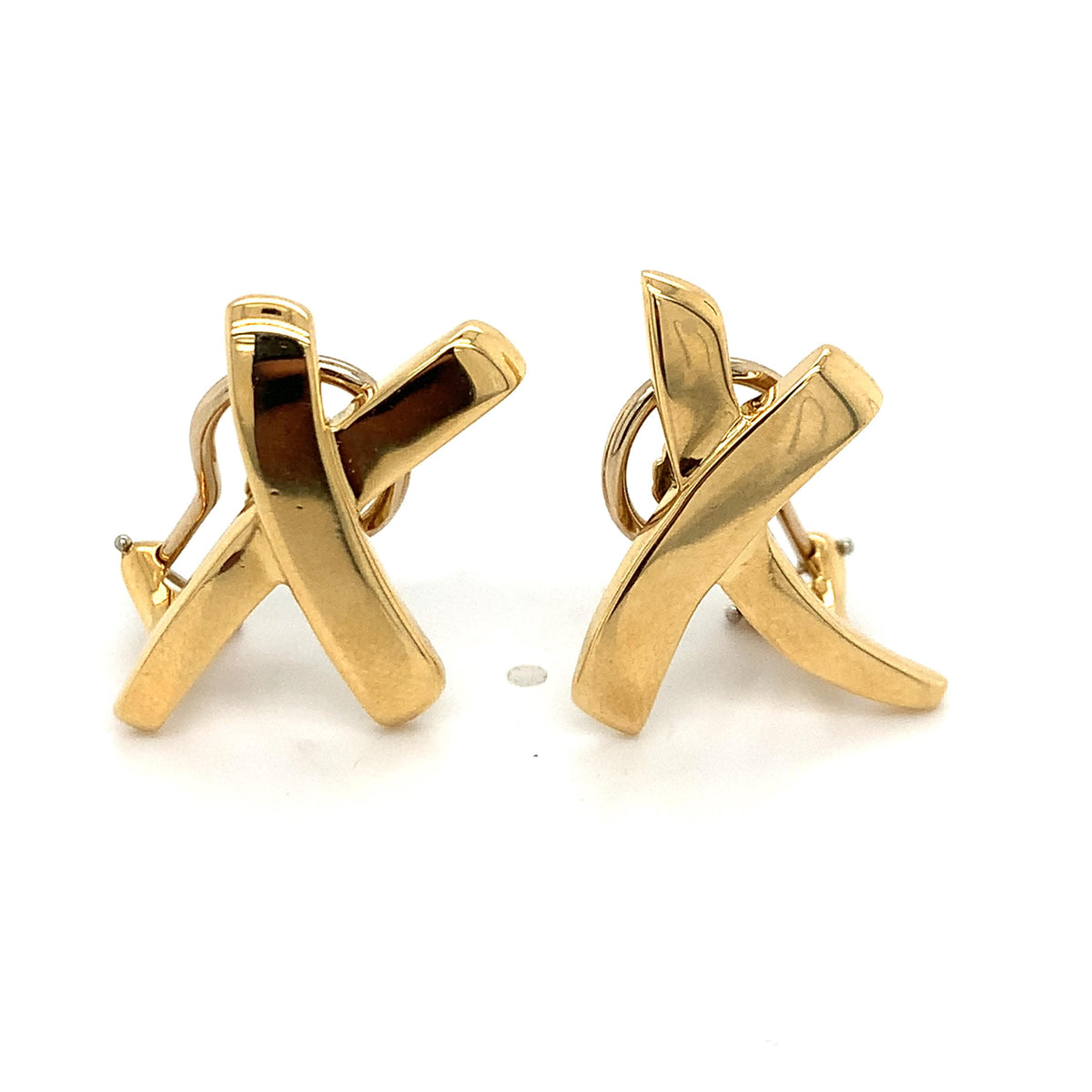 Tiffany & Co 18k Yellow Gold Paloma Picasso Graffiti X (Kiss) Clip-On Earrings
