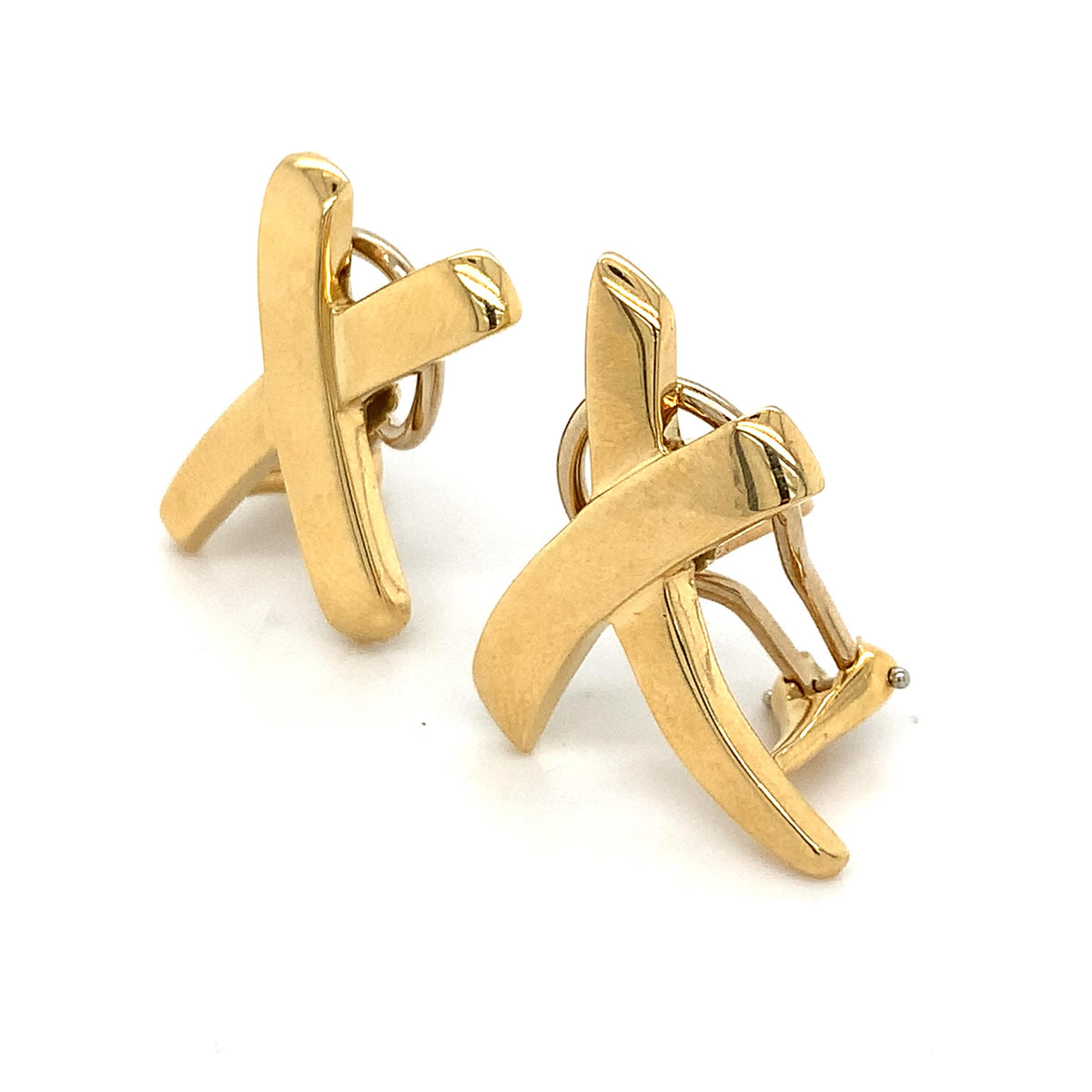 Tiffany & Co 18k Yellow Gold Paloma Picasso Graffiti X (Kiss) Clip-On Earrings