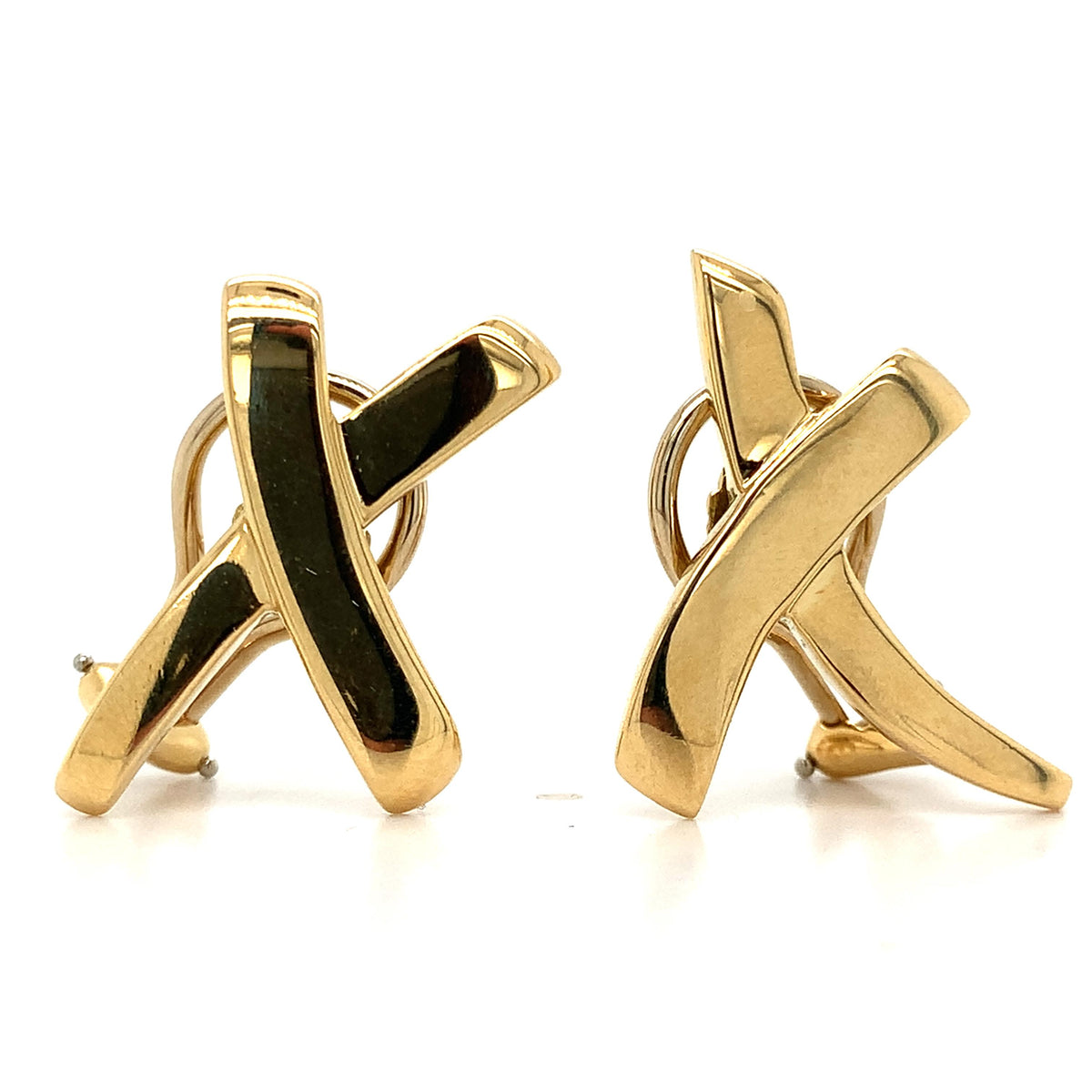 Tiffany & Co 18k Yellow Gold Paloma Picasso Graffiti X (Kiss) Clip-On Earrings