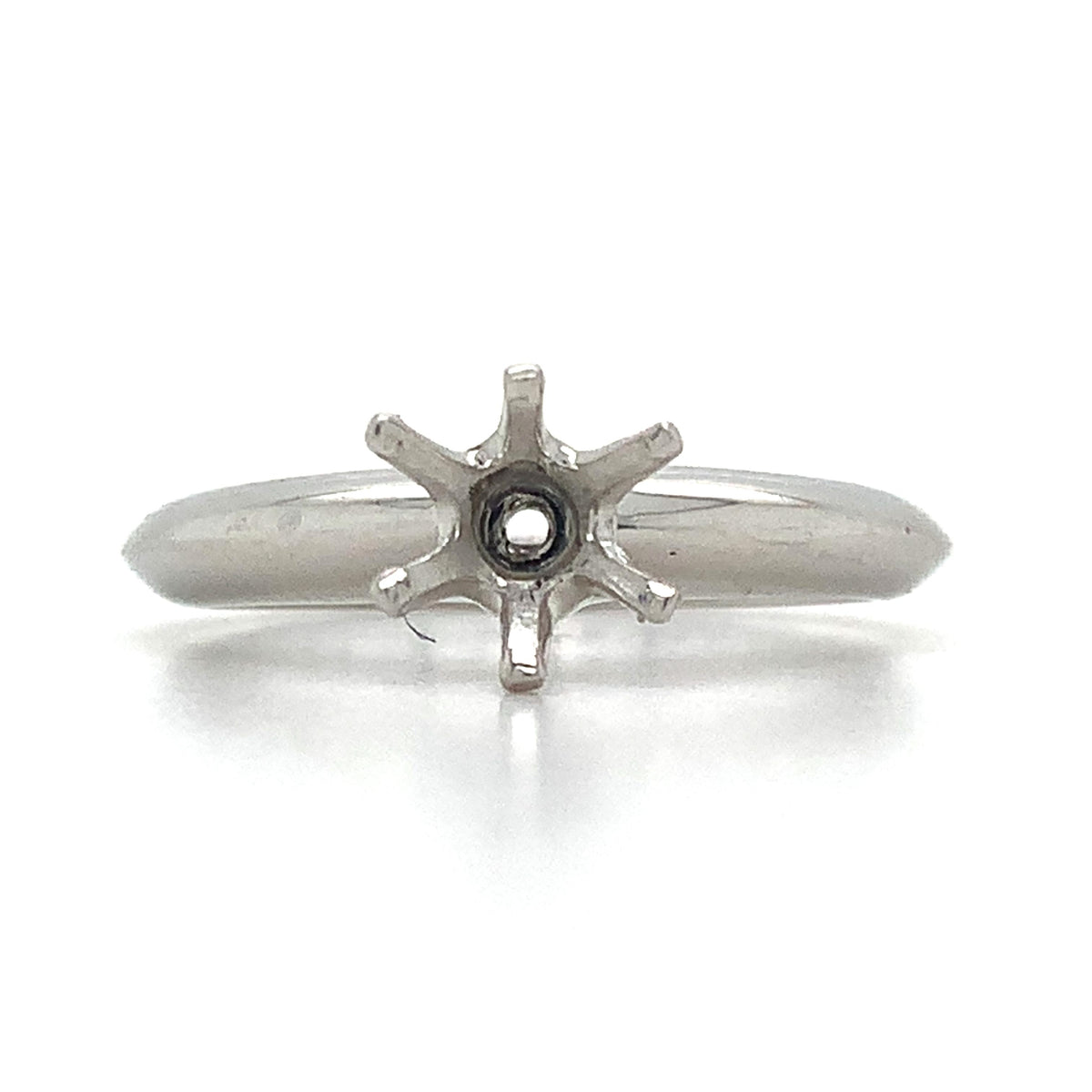 Tiffany & Co. Plat950 6-Prong Round Knife Edge Band Solitaire Semi-Mounting Ring