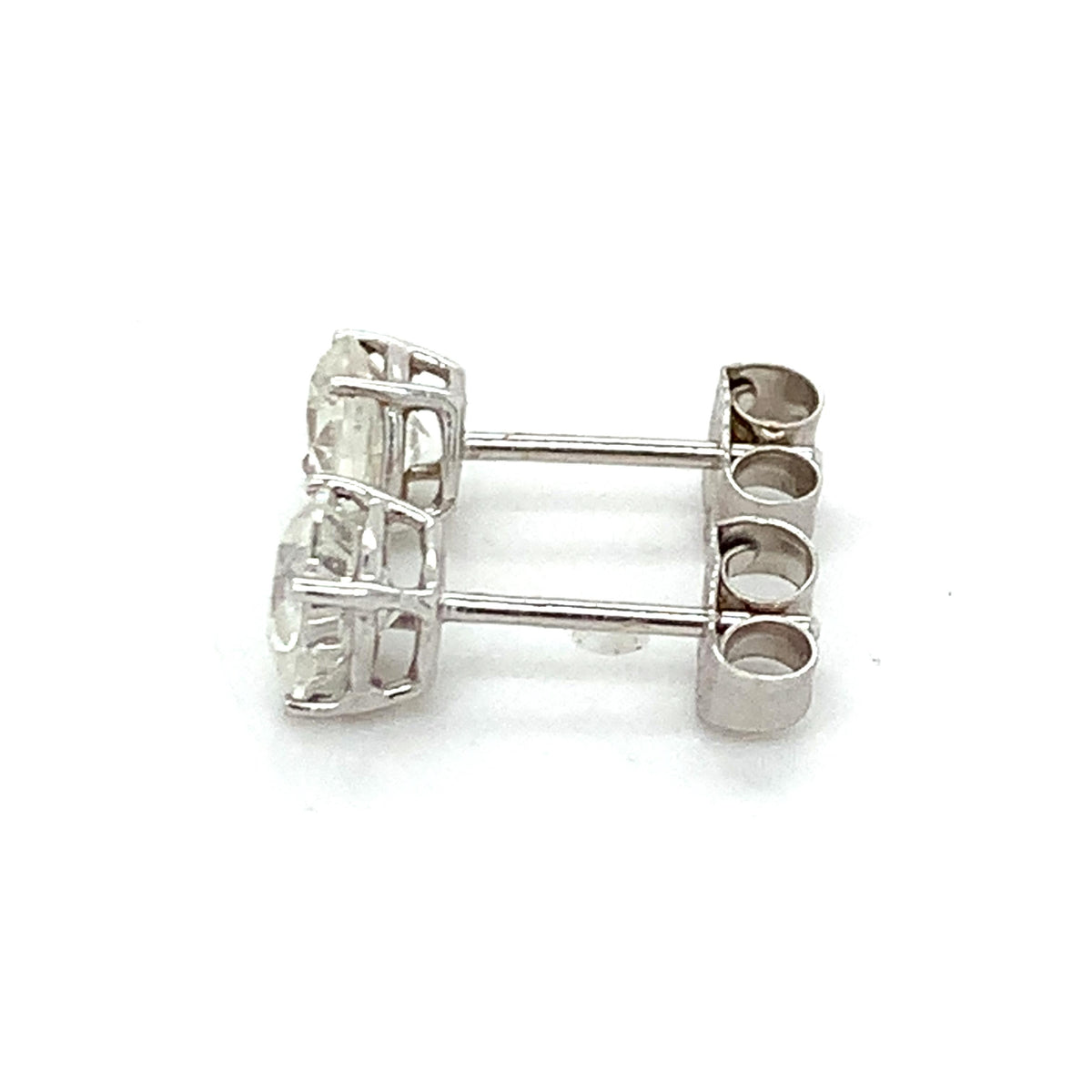 14K Gold 4-Prongs Basket 1.0ctw Round Brilliant Diamond Solitaire Stud Earrings