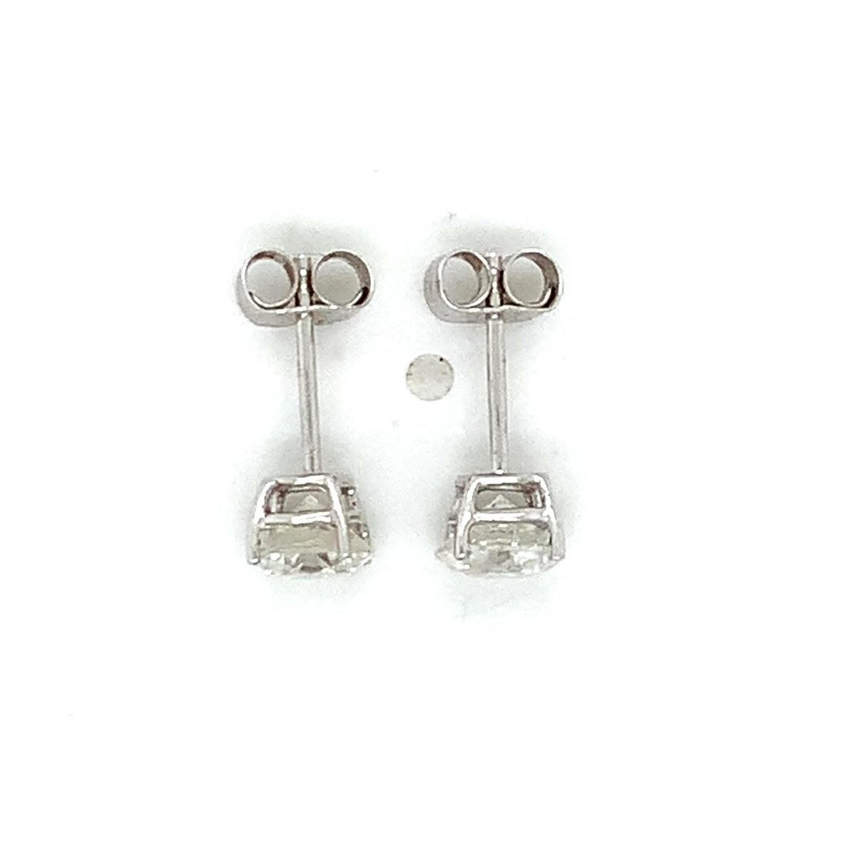 14K Gold 4-Prongs Basket 1.0ctw Round Brilliant Diamond Solitaire Stud Earrings