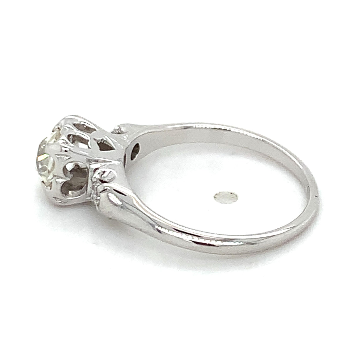 Vintage 14k Gold Old European Diamond & Round 3 Stone Diamond Buttercup Ring