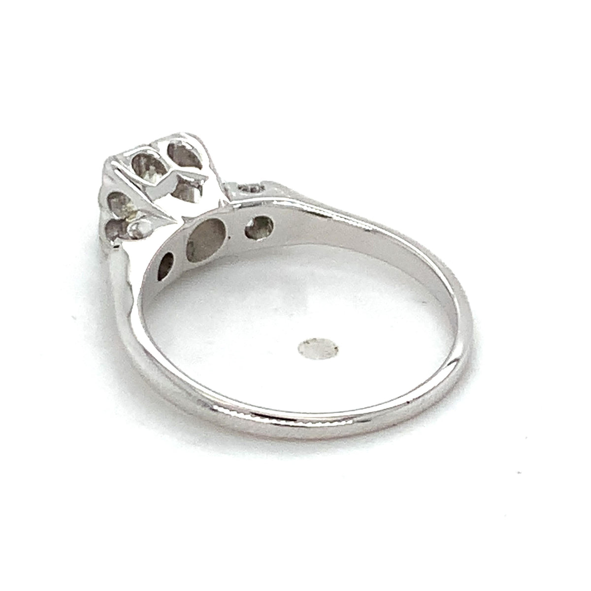 Vintage 14k Gold Old European Diamond & Round 3 Stone Diamond Buttercup Ring