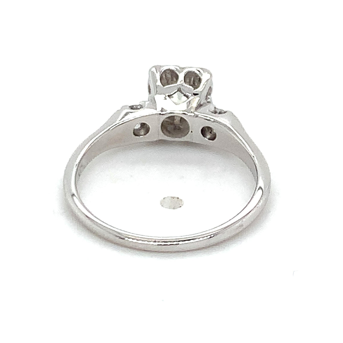 Vintage 14k Gold Old European Diamond & Round 3 Stone Diamond Buttercup Ring
