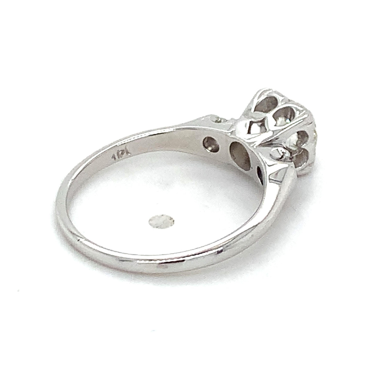 Vintage 14k Gold Old European Diamond & Round 3 Stone Diamond Buttercup Ring