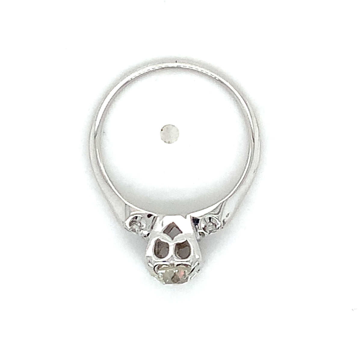 Vintage 14k Gold Old European Diamond & Round 3 Stone Diamond Buttercup Ring